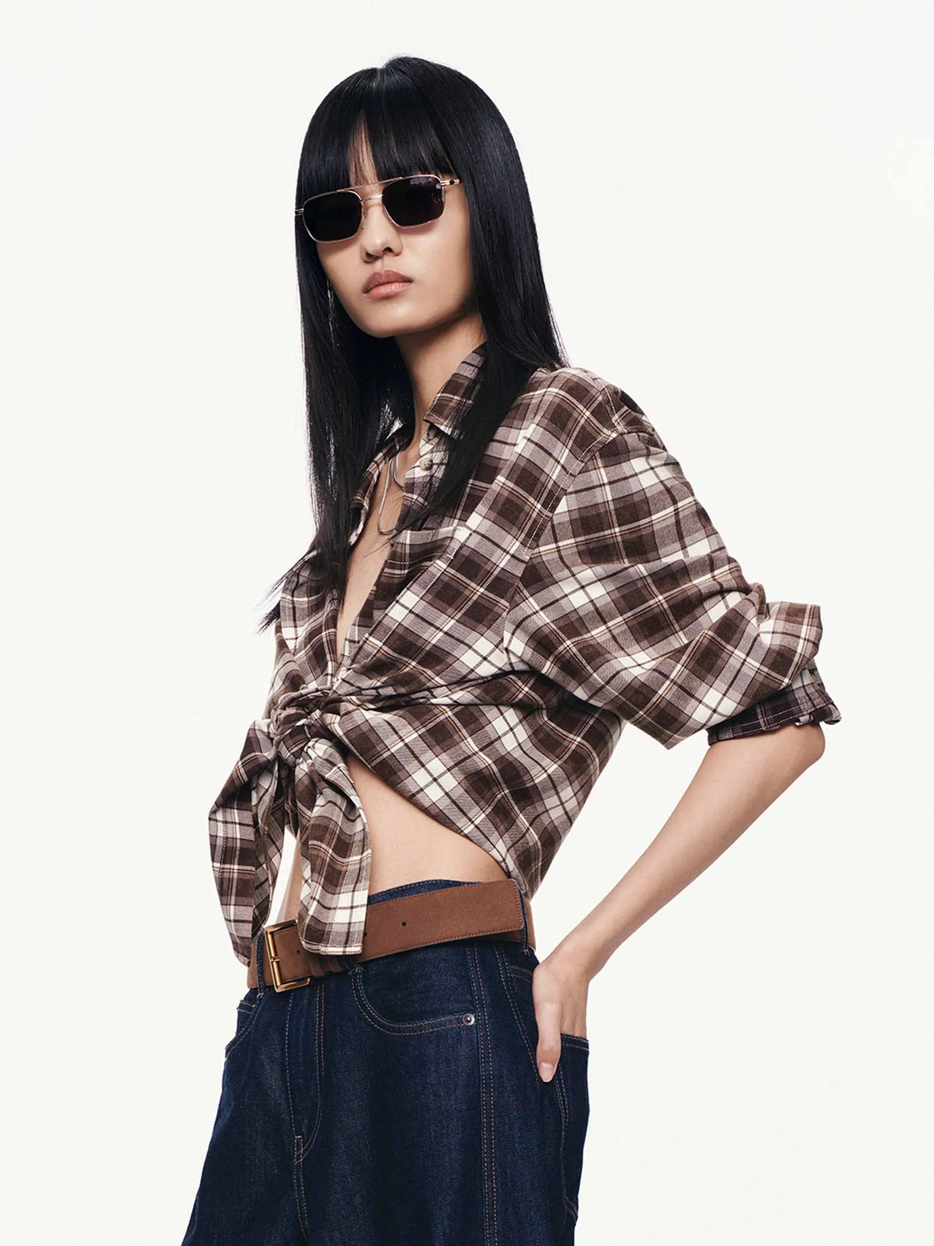 Long Sleeves Plaid Shirt sold by Mo&Co product image thumbnail 4