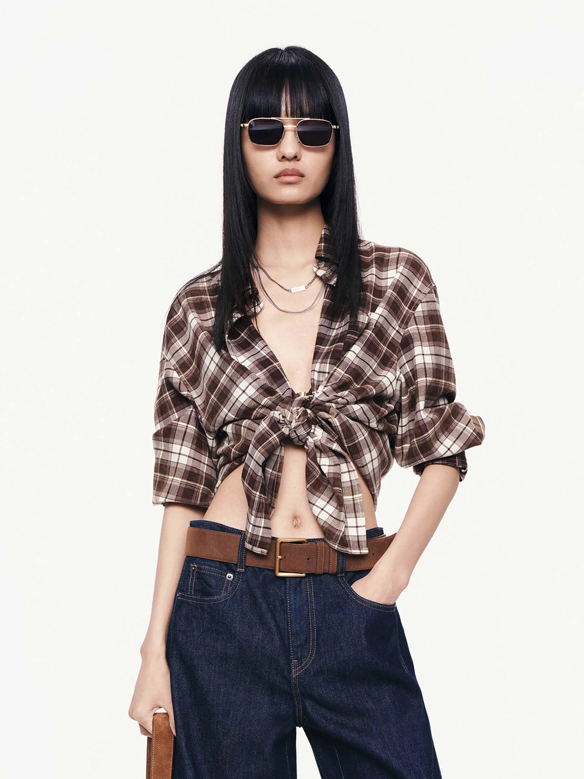 Long Sleeves Plaid Shirt sold by Mo&Co