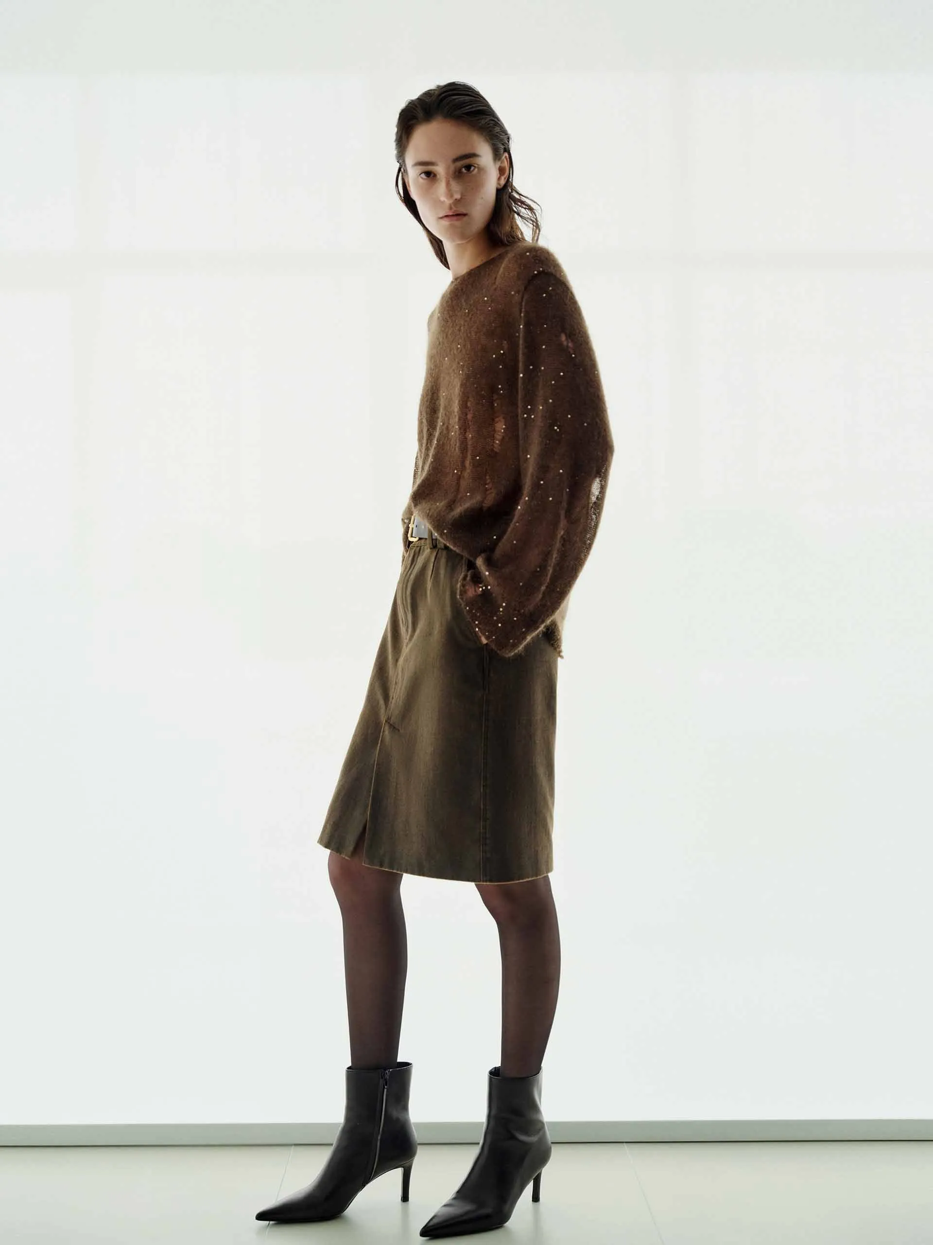 Vintage Brown Straight Skirt sold by Mo&Co product image thumbnail 2