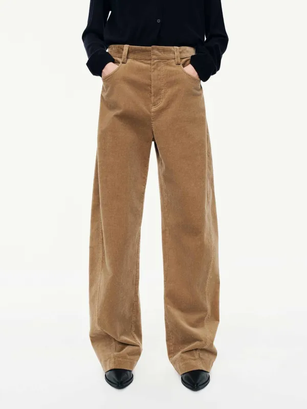 Corduroy Barrel Leg Pants sold by Mo&Co