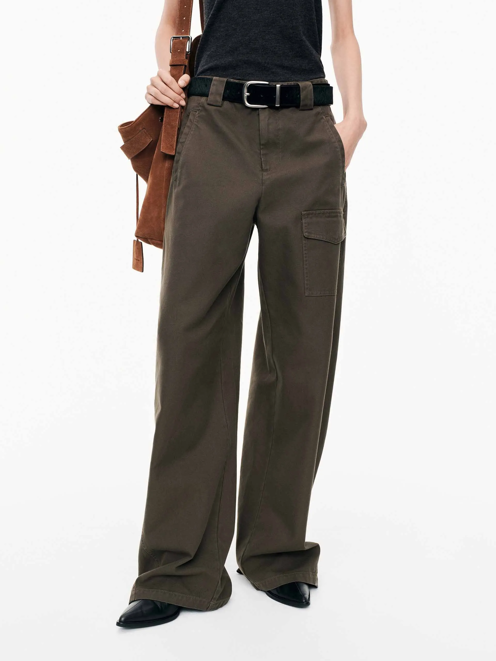 Barrel Leg Cargo Pants sold by Mo&Co
