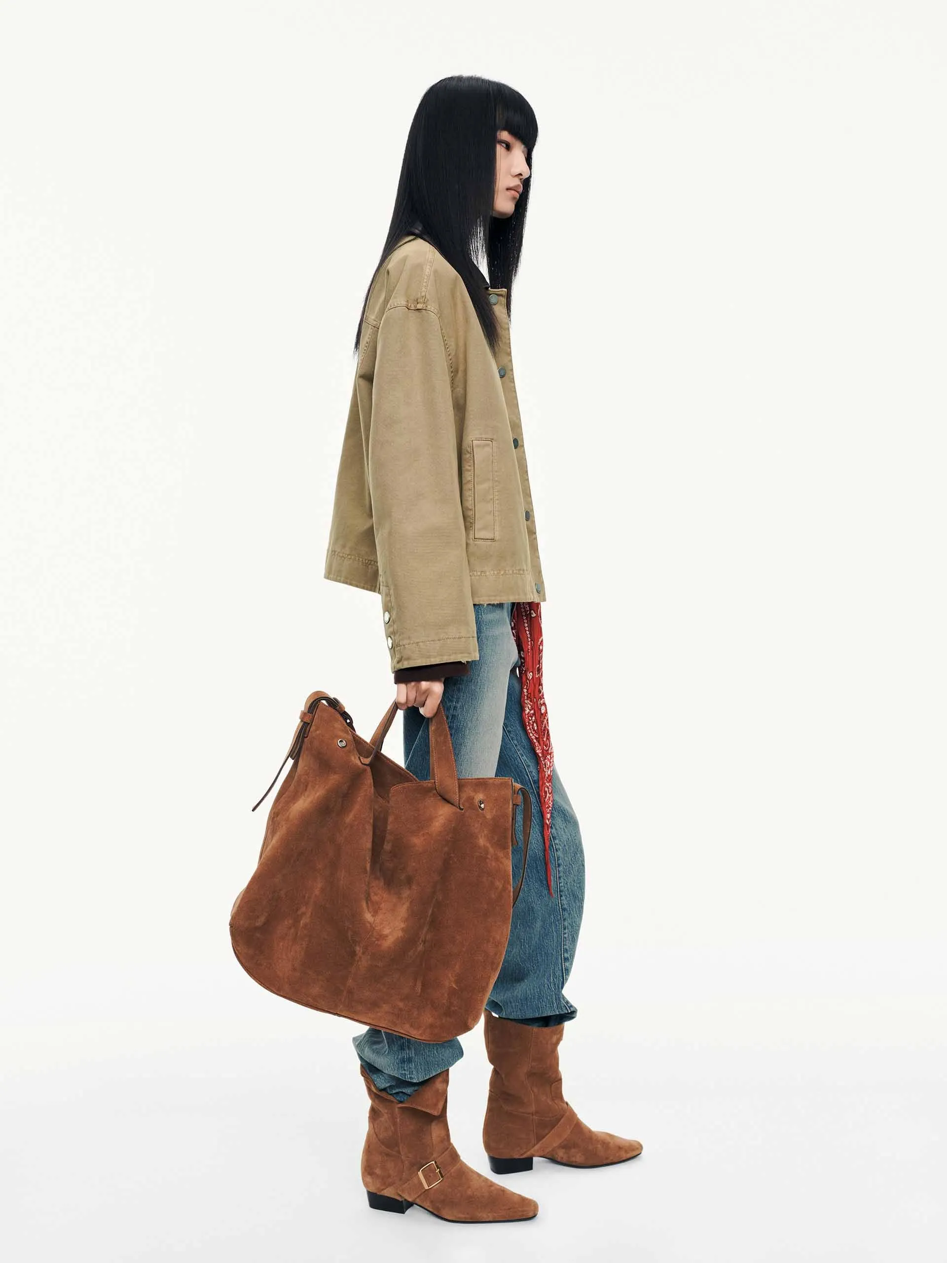 Contrast Collar Cotton Coat sold by Mo&Co product image thumbnail 2