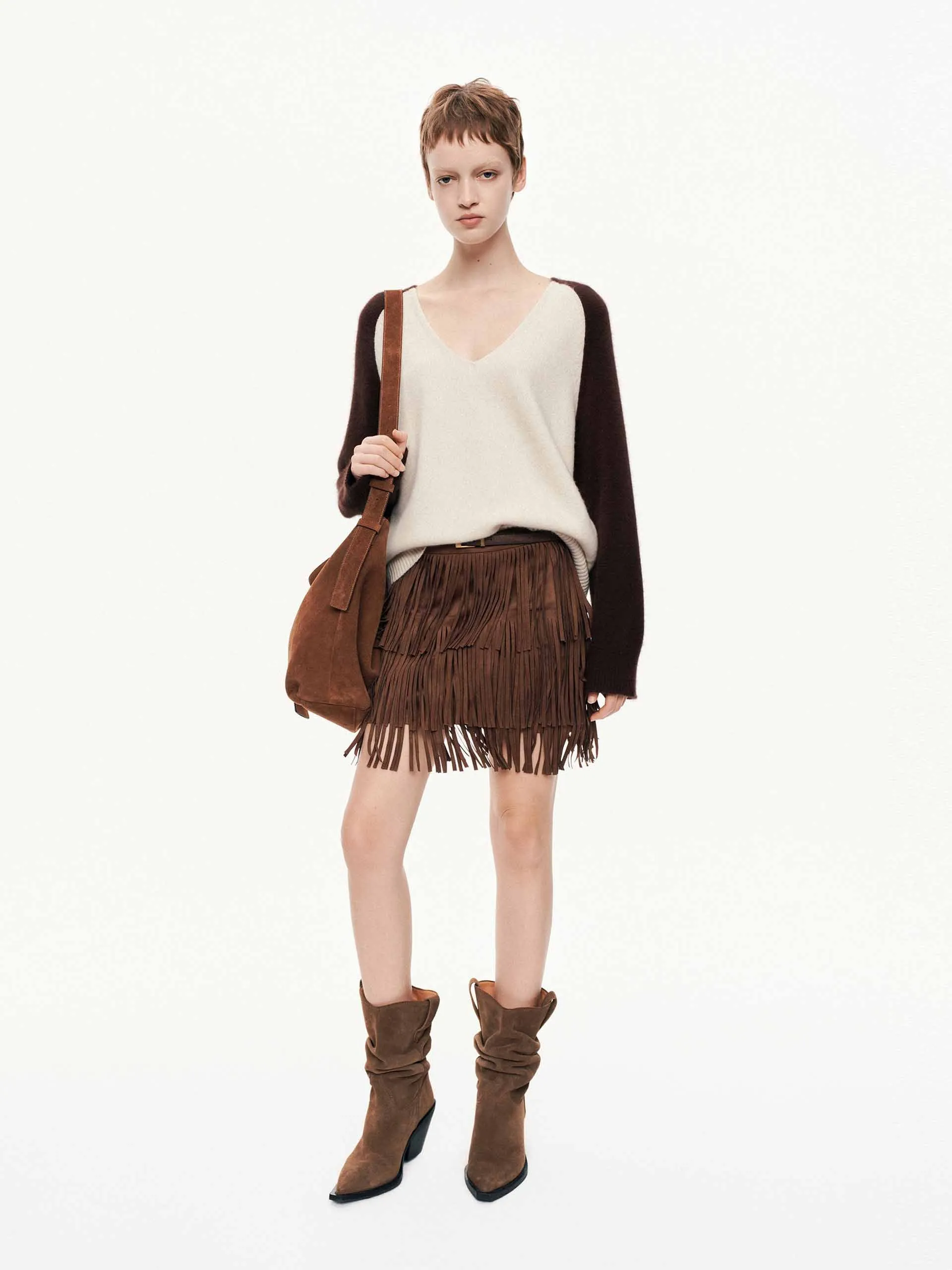 V-neck Contrast Sweater sold by Mo&Co product image thumbnail 2