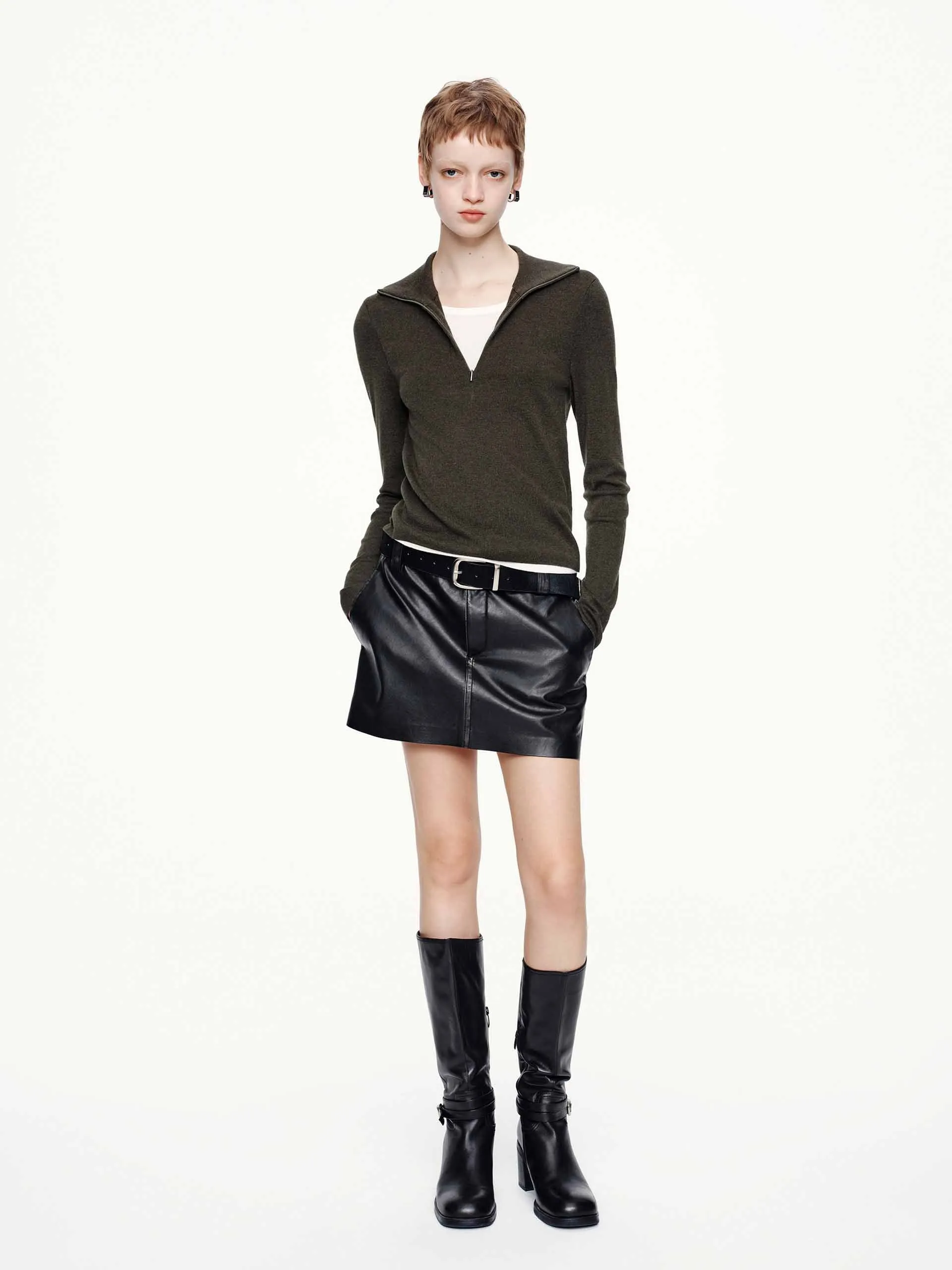 Half Zipper Knitted Top sold by Mo&Co product image thumbnail 2