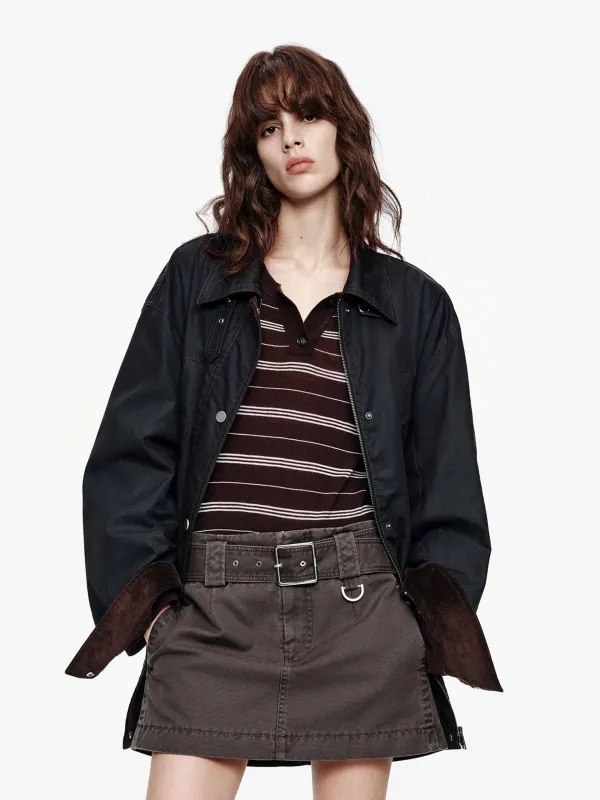 Cotton Blend Loose Coat sold by Mo&Co