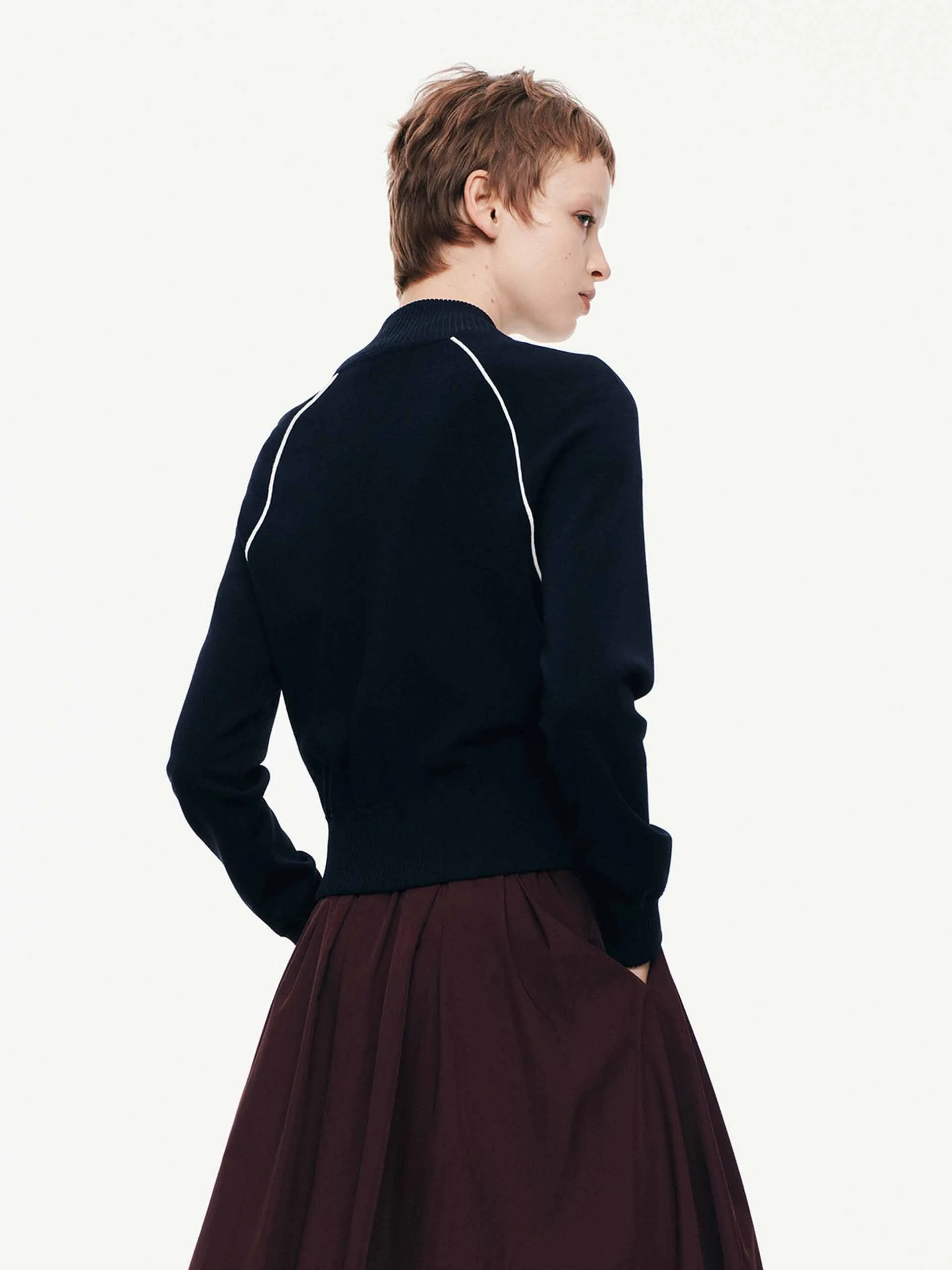 Raglan Sleeve Cropped Cardigan sold by Mo&Co product image thumbnail 4