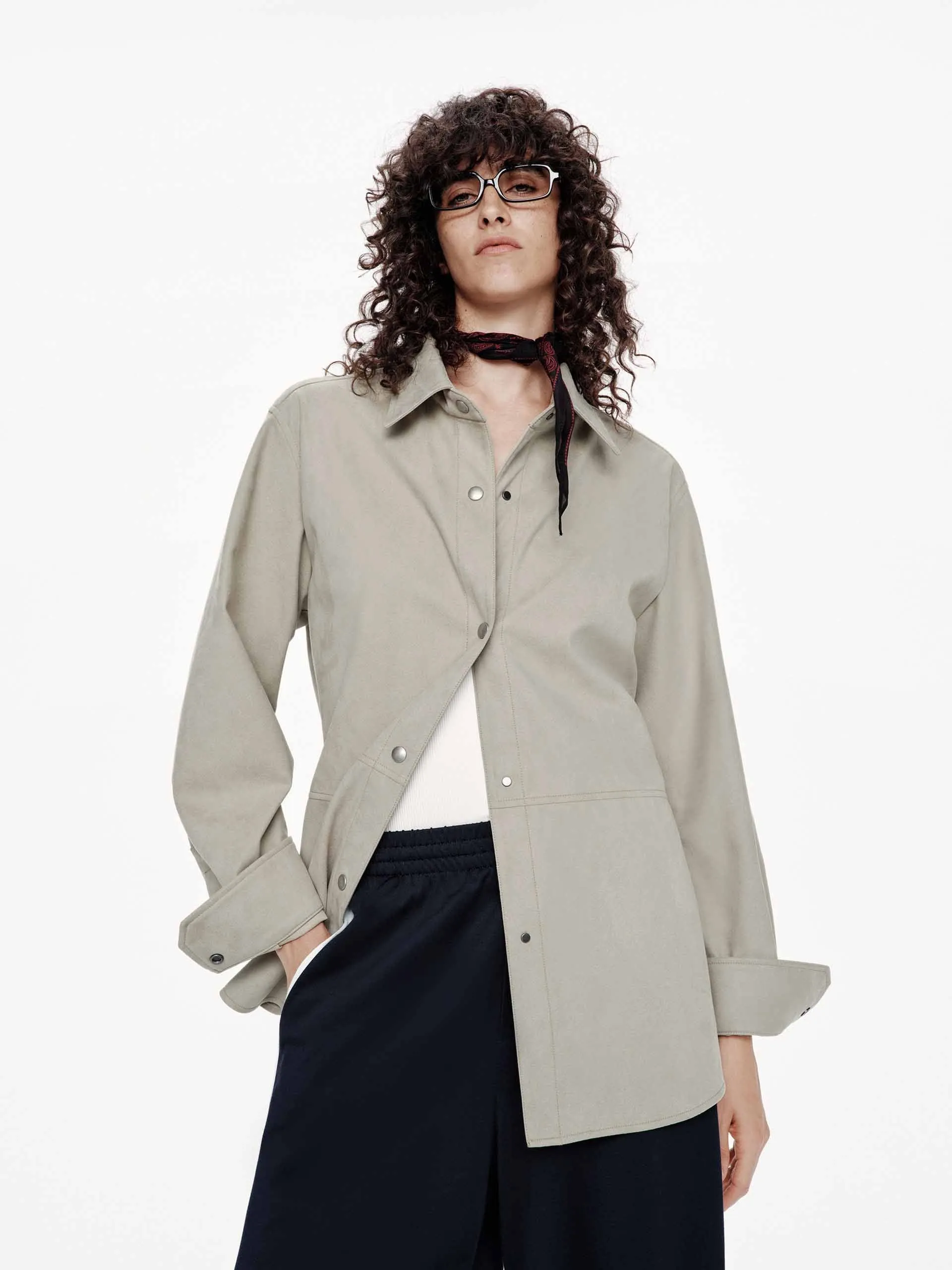 Faux Leather Button Jacket sold by Mo&Co