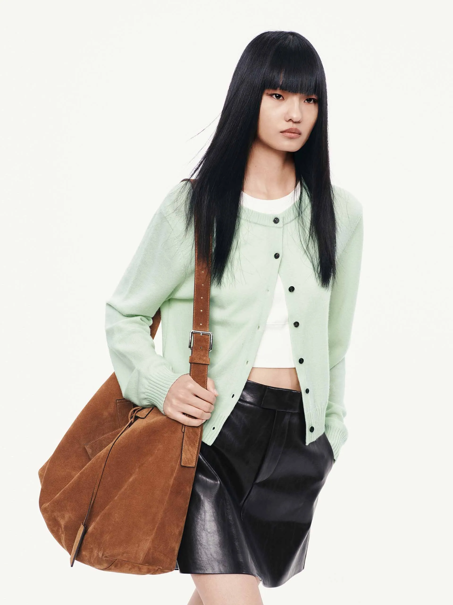 Cropped Button Closure Cardigan sold by Mo&Co product image thumbnail 3