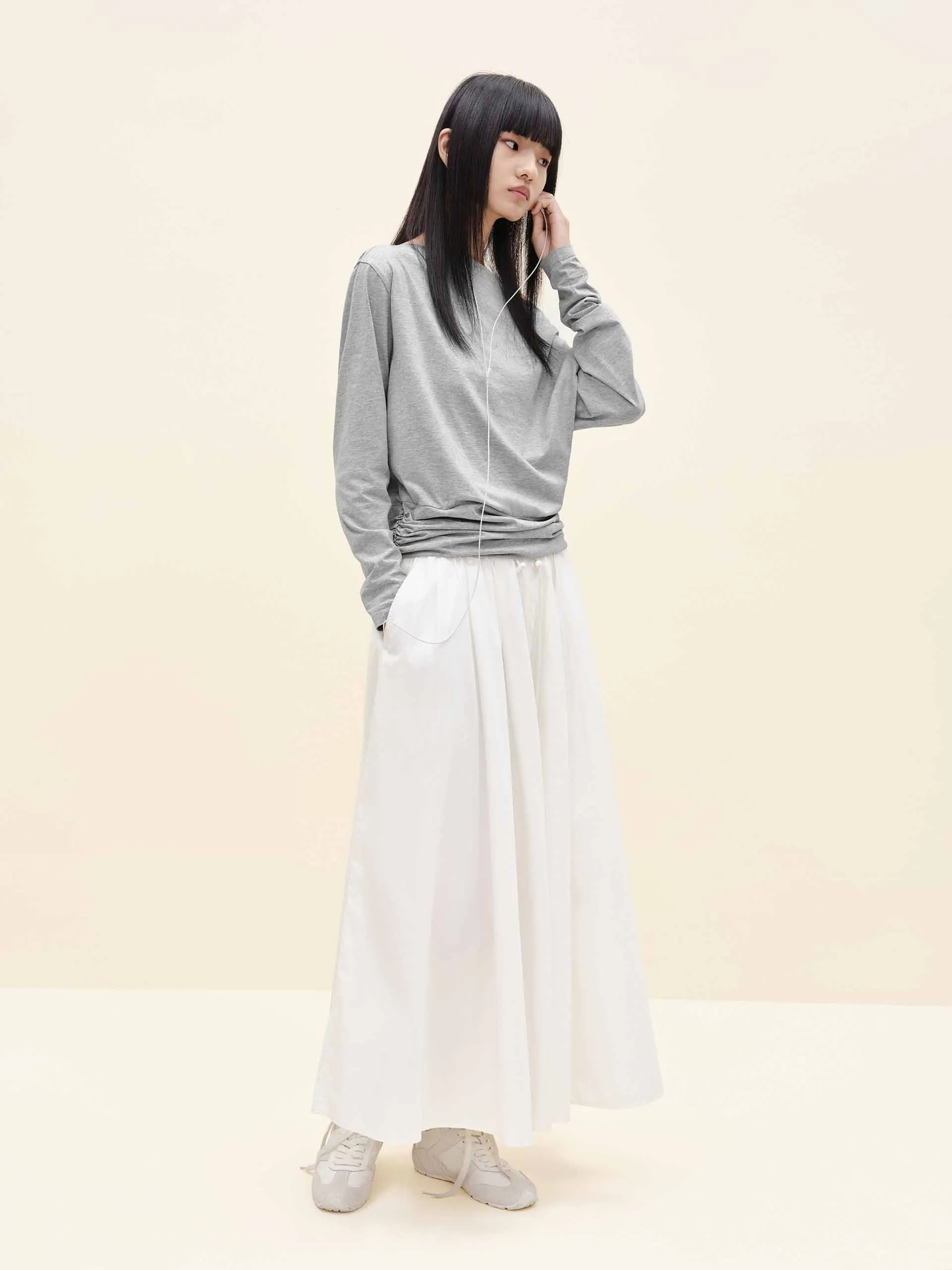 Off Shoulder Pleated T-shirt sold by Mo&Co product image thumbnail 2