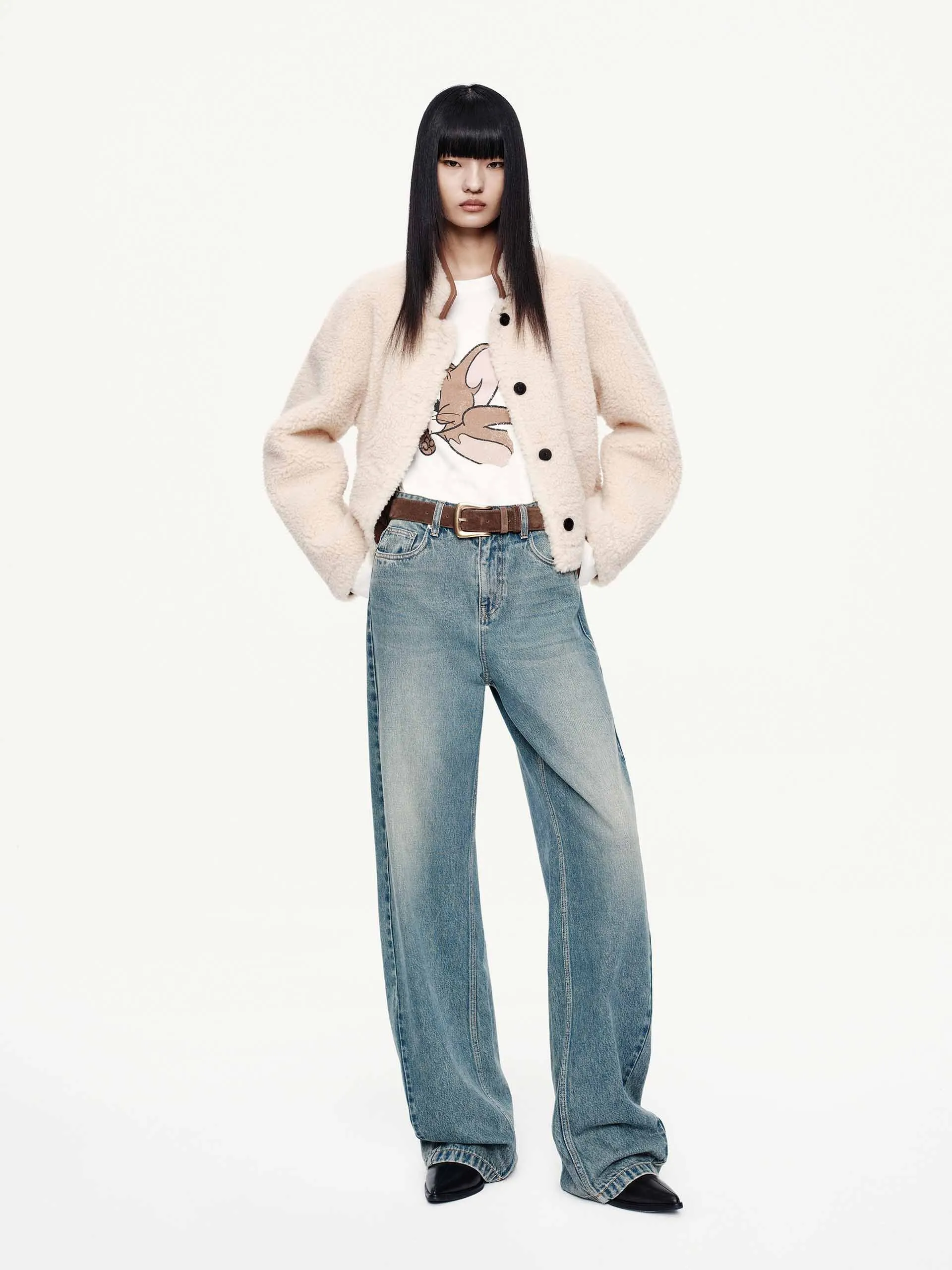 Faux Shearling Button Coat sold by Mo&Co product image thumbnail 2