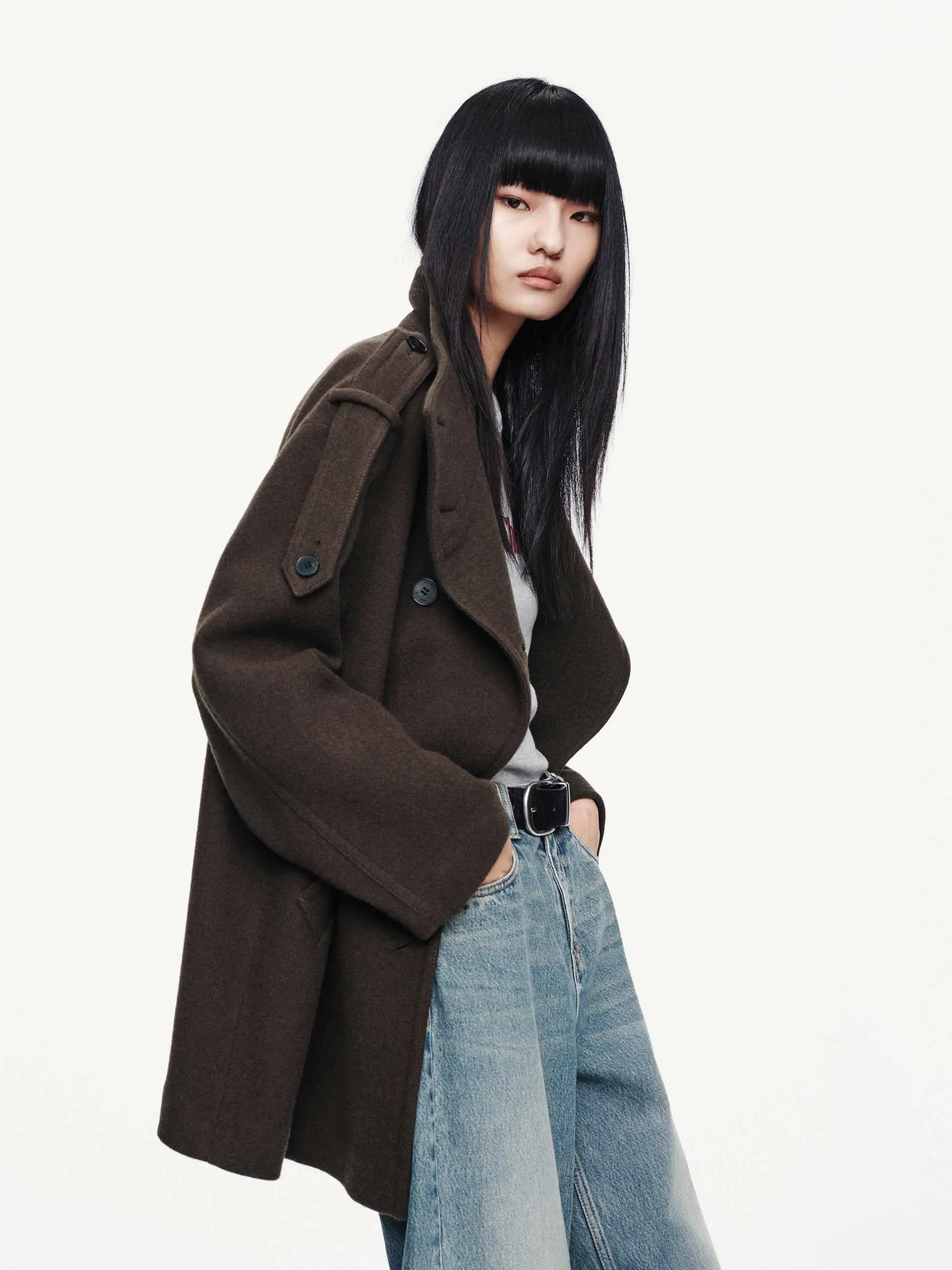 Double Breasted Wool Blend Coat sold by Mo&Co product image thumbnail 3