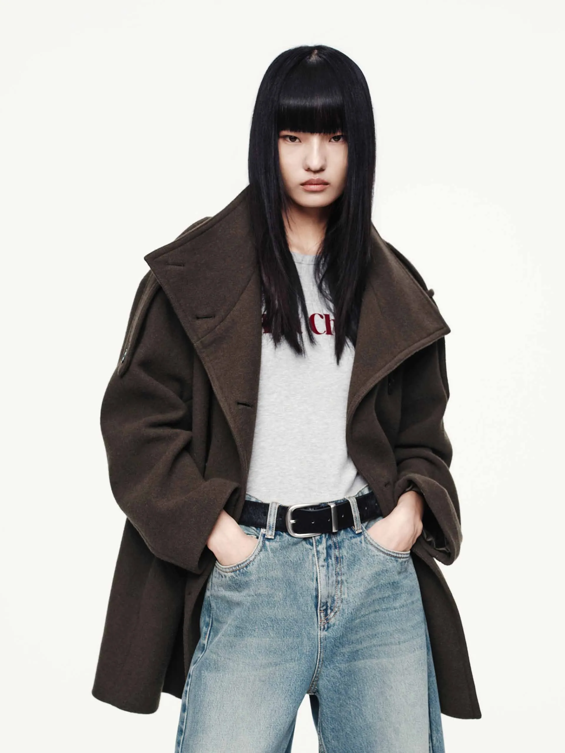 Double Breasted Wool Blend Coat sold by Mo&Co