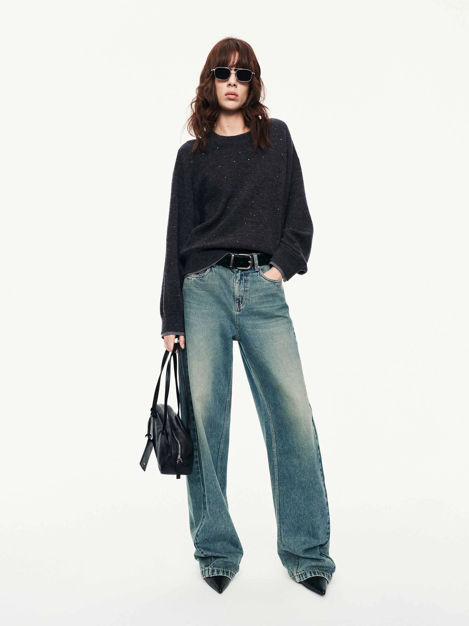 Rhinestone Wool Blend Sweater sold by Mo&Co product image thumbnail 2