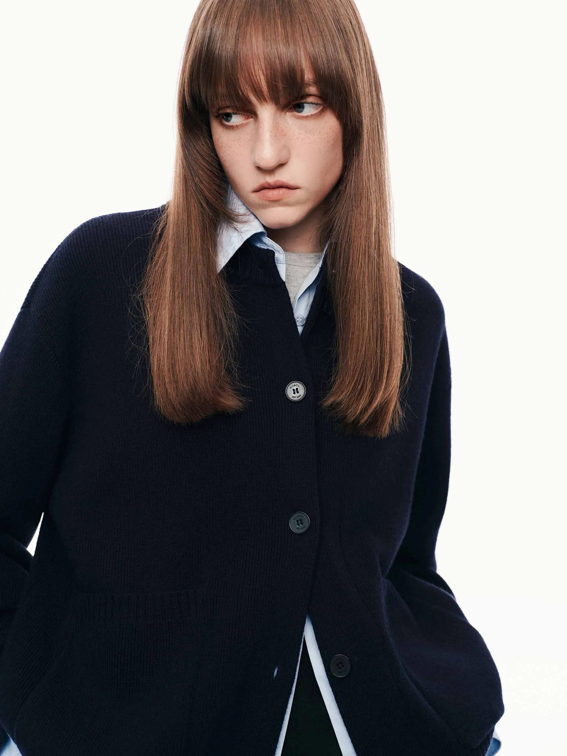 Layered Trim Knit Cardigan sold by Mo&Co product image thumbnail 5