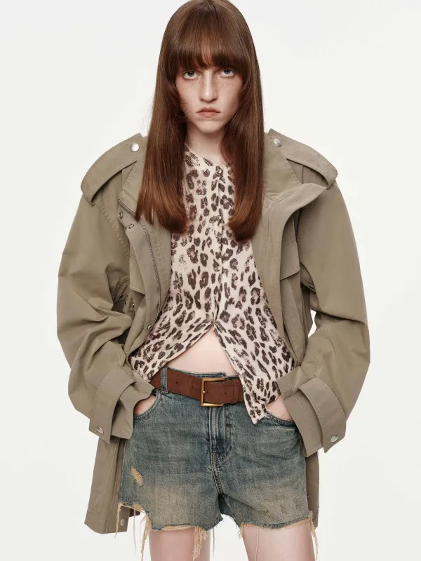 Cotton Blend Cargo Coat sold by Mo&Co