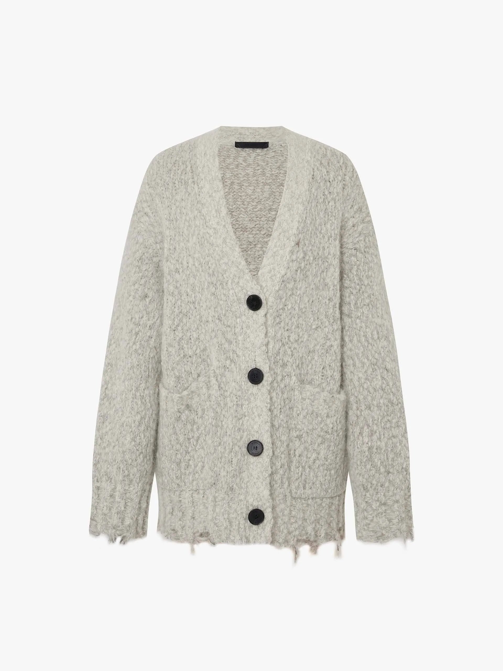 Distressed Detail Fluffy Cardigan sold by Mo&Co product image thumbnail 5