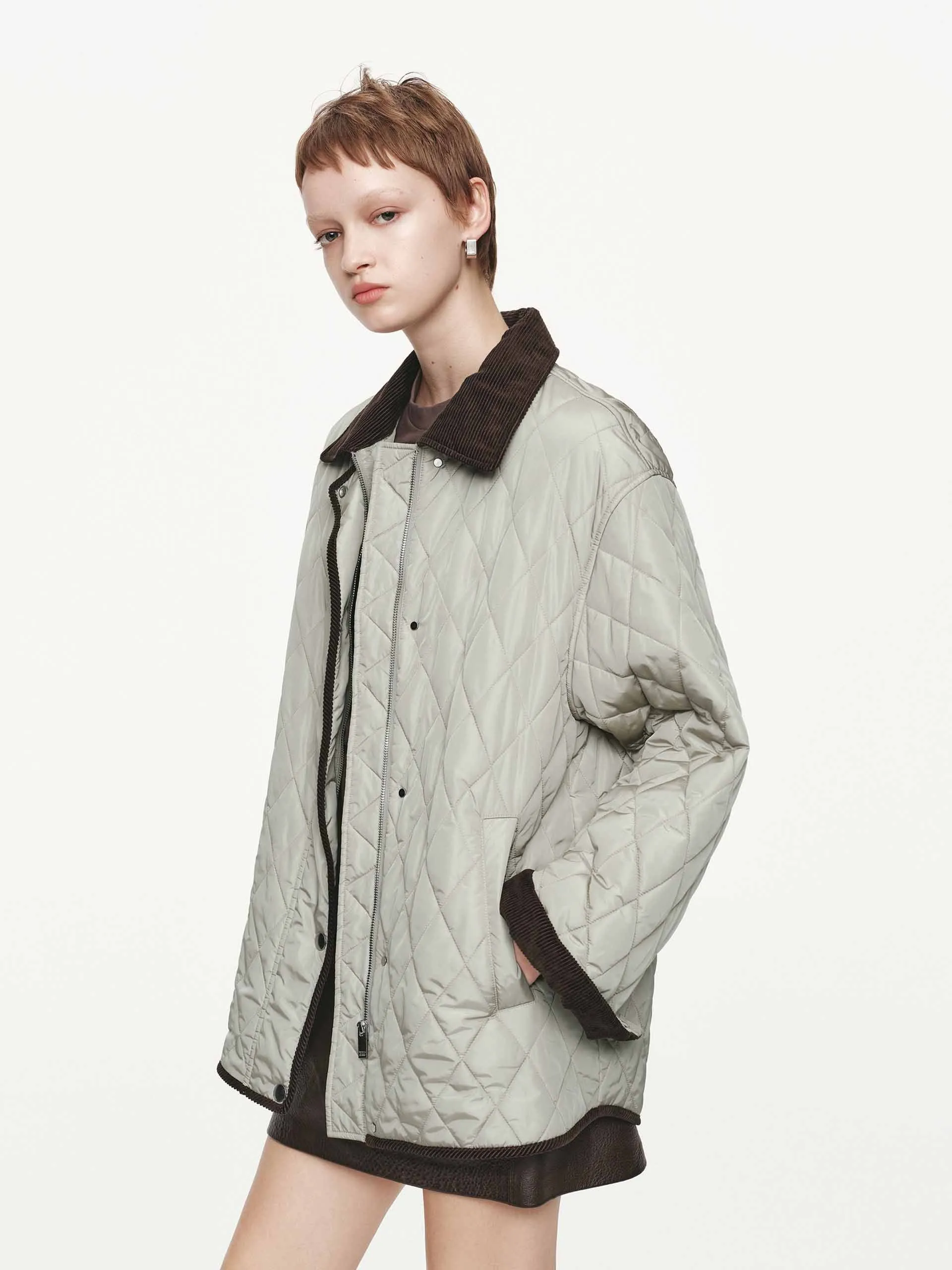 Contrast Detail Quilted Down Jacket sold by Mo&Co product image thumbnail 3