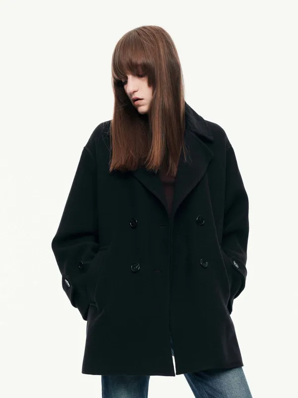 Lapel Double Breasted Coat sold by Mo&Co