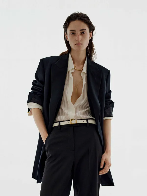 Metal Double Breasted Blazer sold by Mo&Co