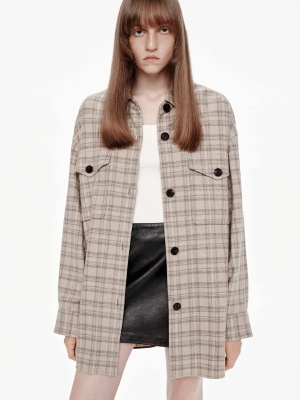 Long Sleeves Plaid Coat sold by Mo&Co