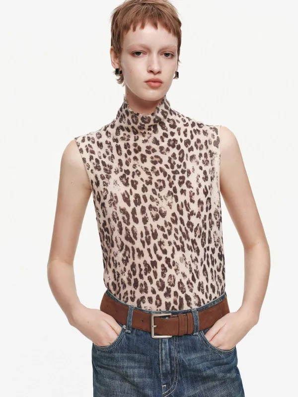 Leopard Print Turtleneck Sweater sold by Mo&Co