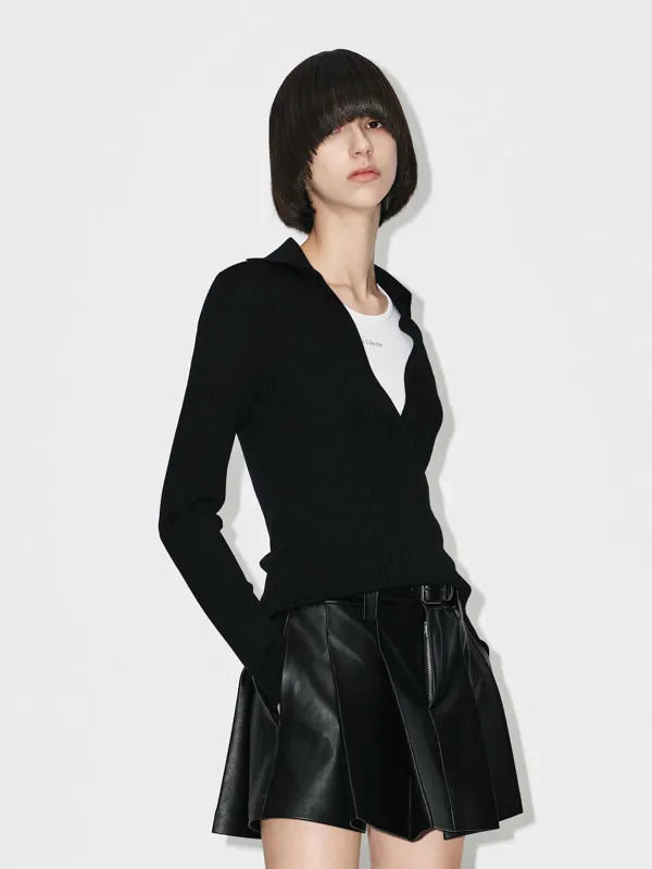 V-neck Wool Knitted Top sold by Mo&Co