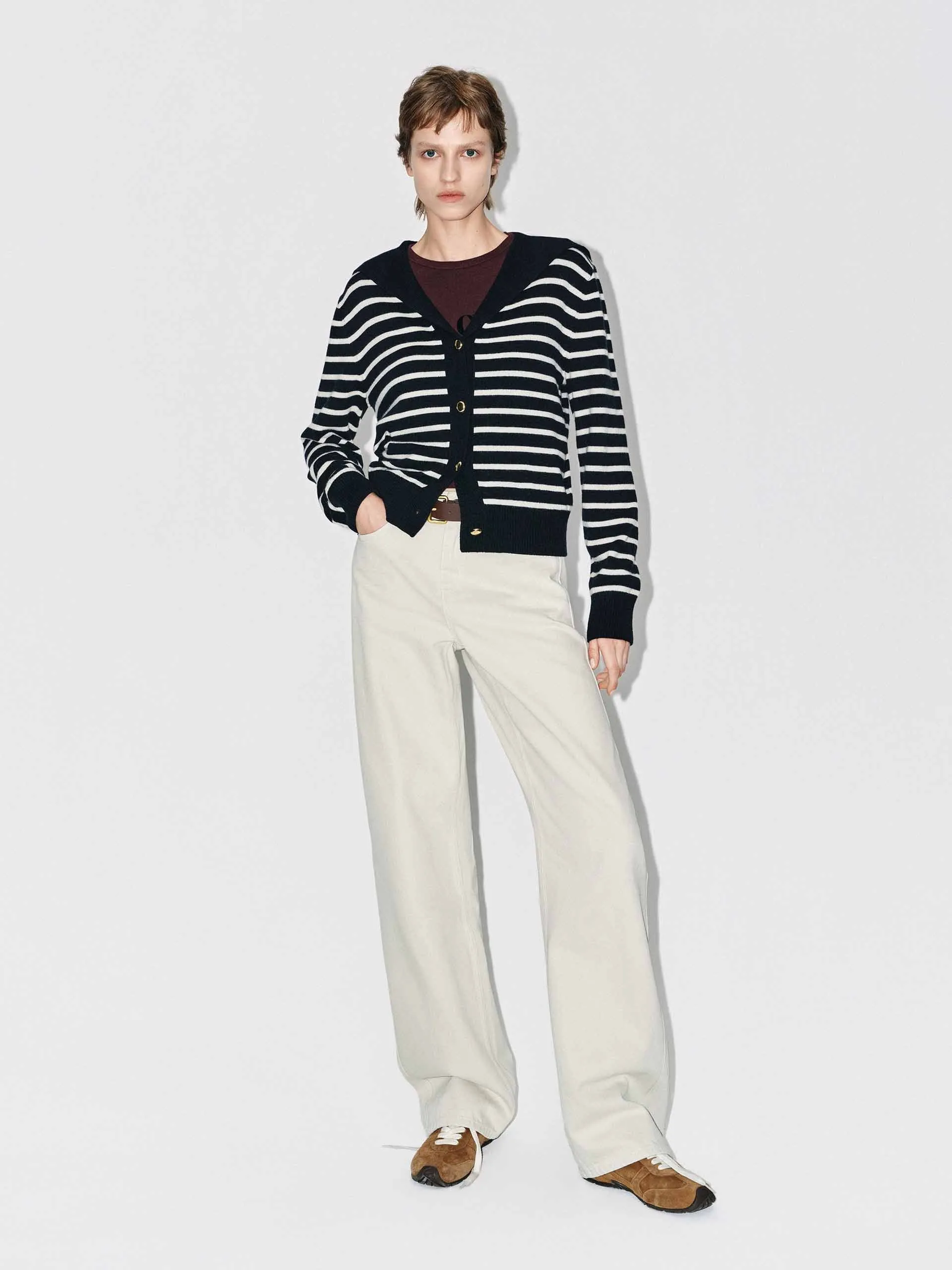 Wool Blend Striped Cardigan sold by Mo&Co product image thumbnail 2