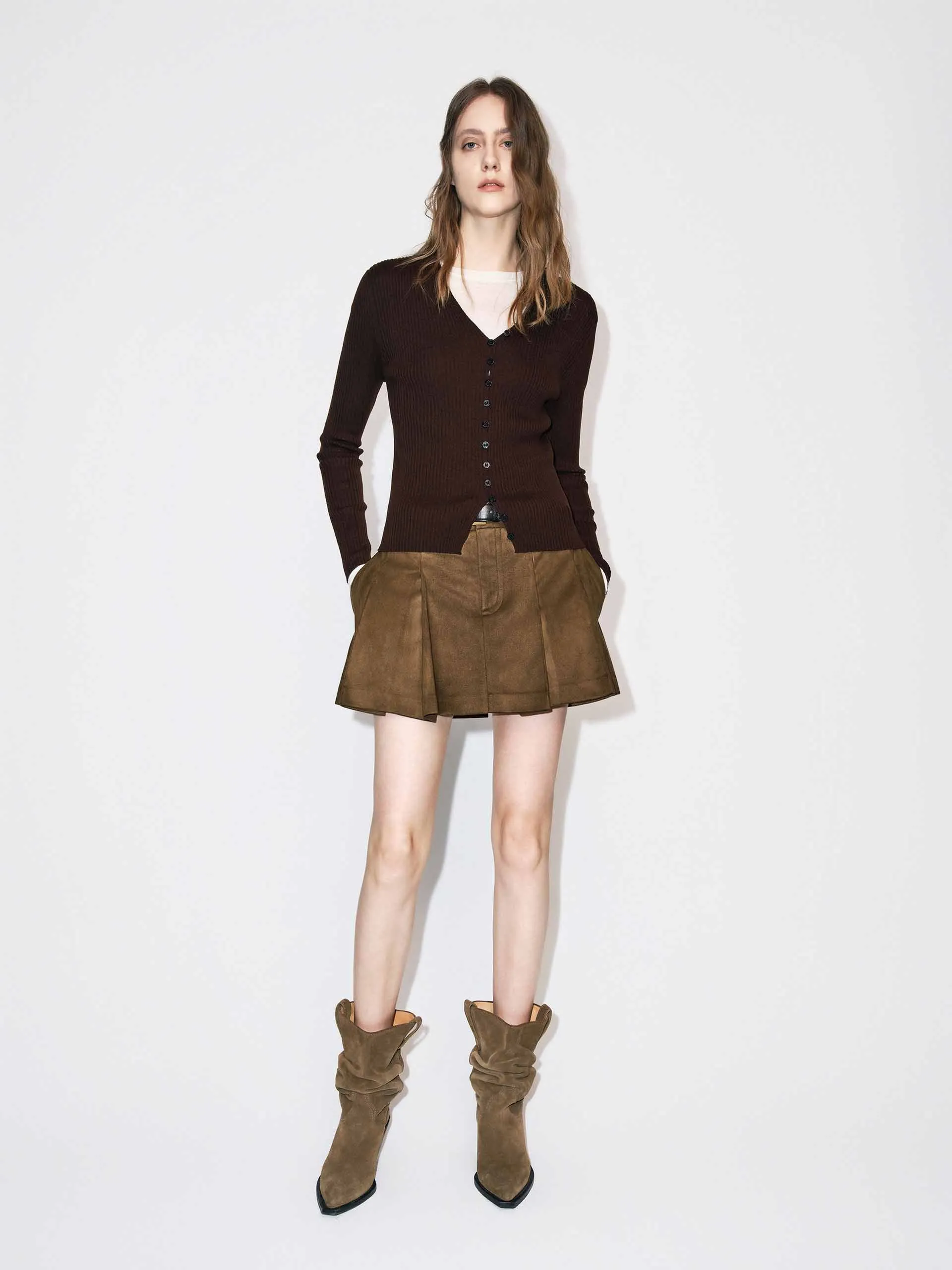 Fitted V-neck Button Cardigan sold by Mo&Co product image thumbnail 2