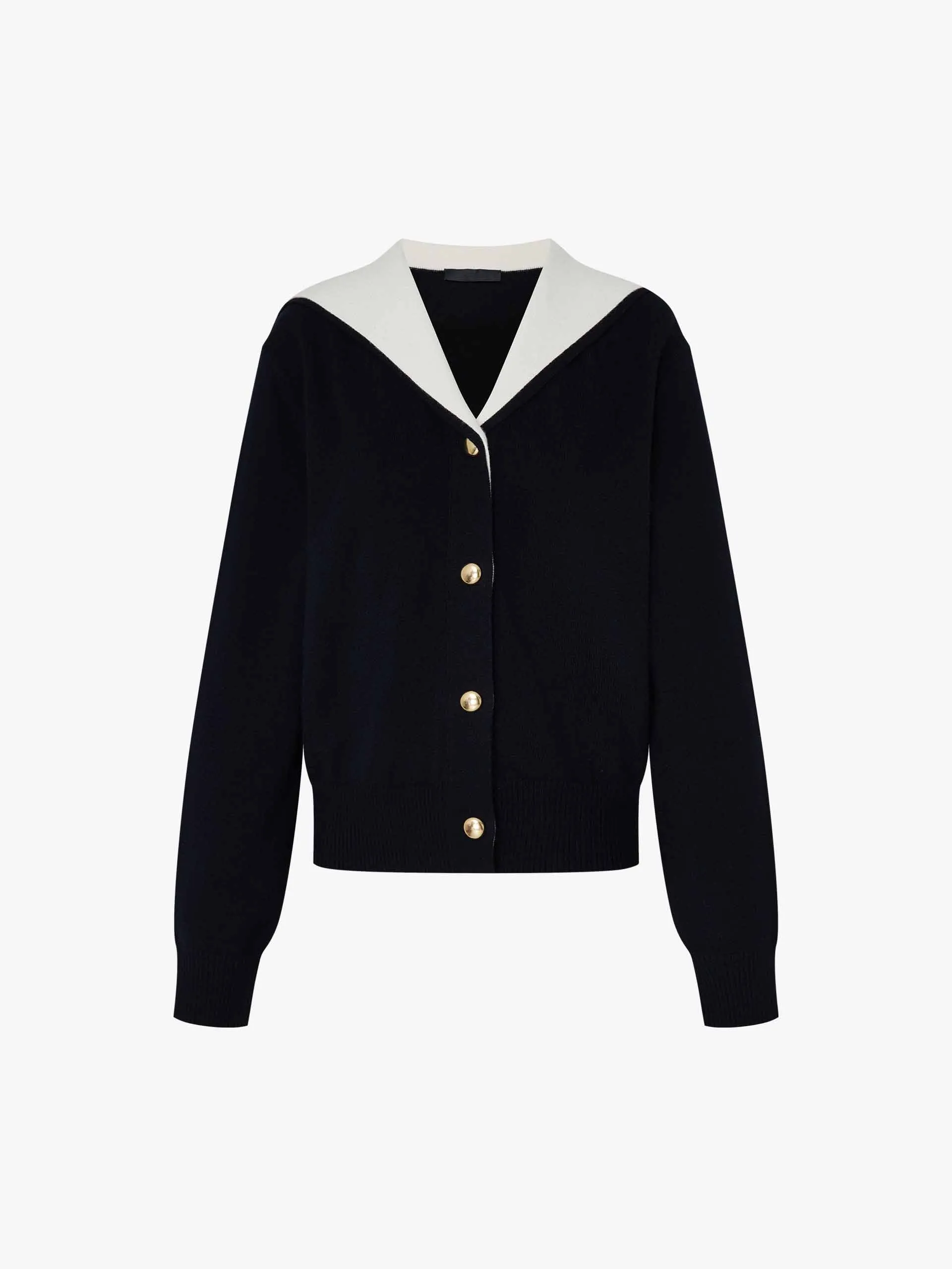 Contrast Collar Wool Cardigan sold by Mo&Co product image thumbnail 5