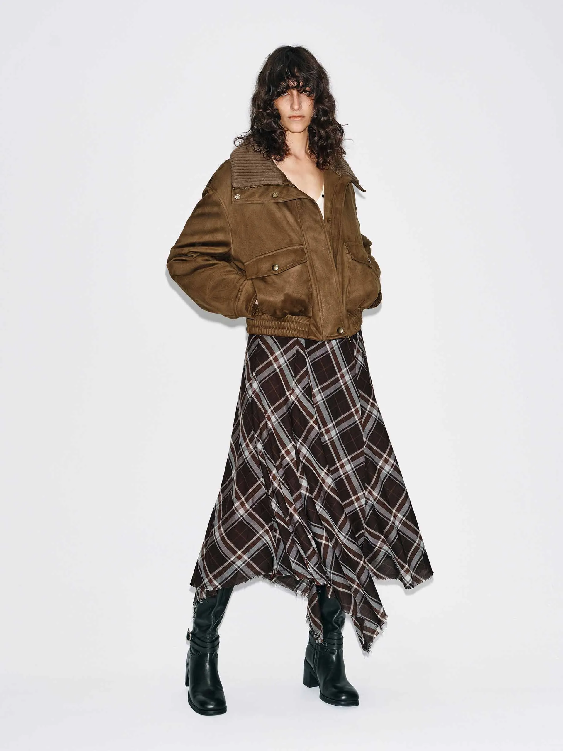 Cropped Zipper Down Jacket sold by Mo&Co product image thumbnail 2