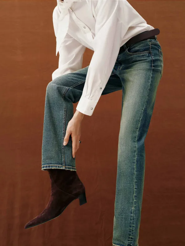 Distressed Tapered Jeans sold by Mo&Co