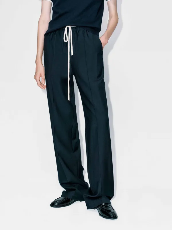 Contrast Drawstring Wool Trousers sold by Mo&Co