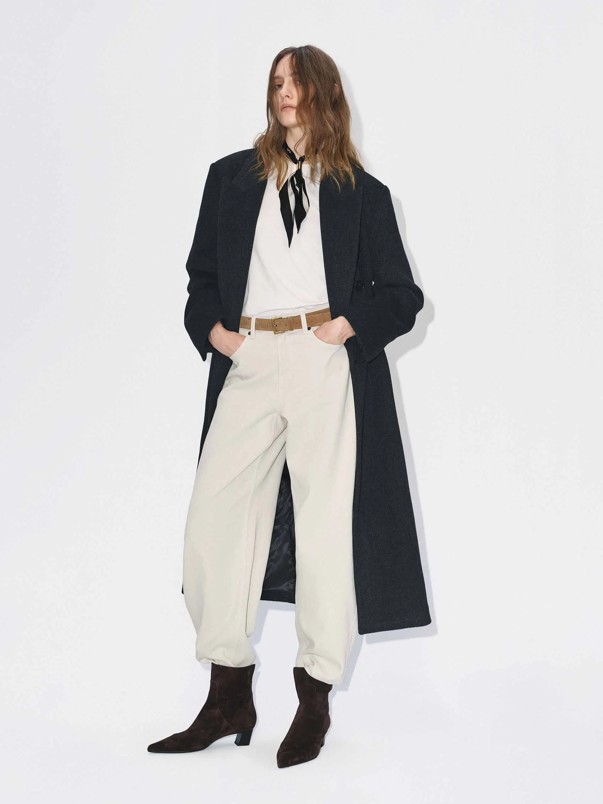 Longline Wool Blend Coat sold by Mo&Co product image thumbnail 2