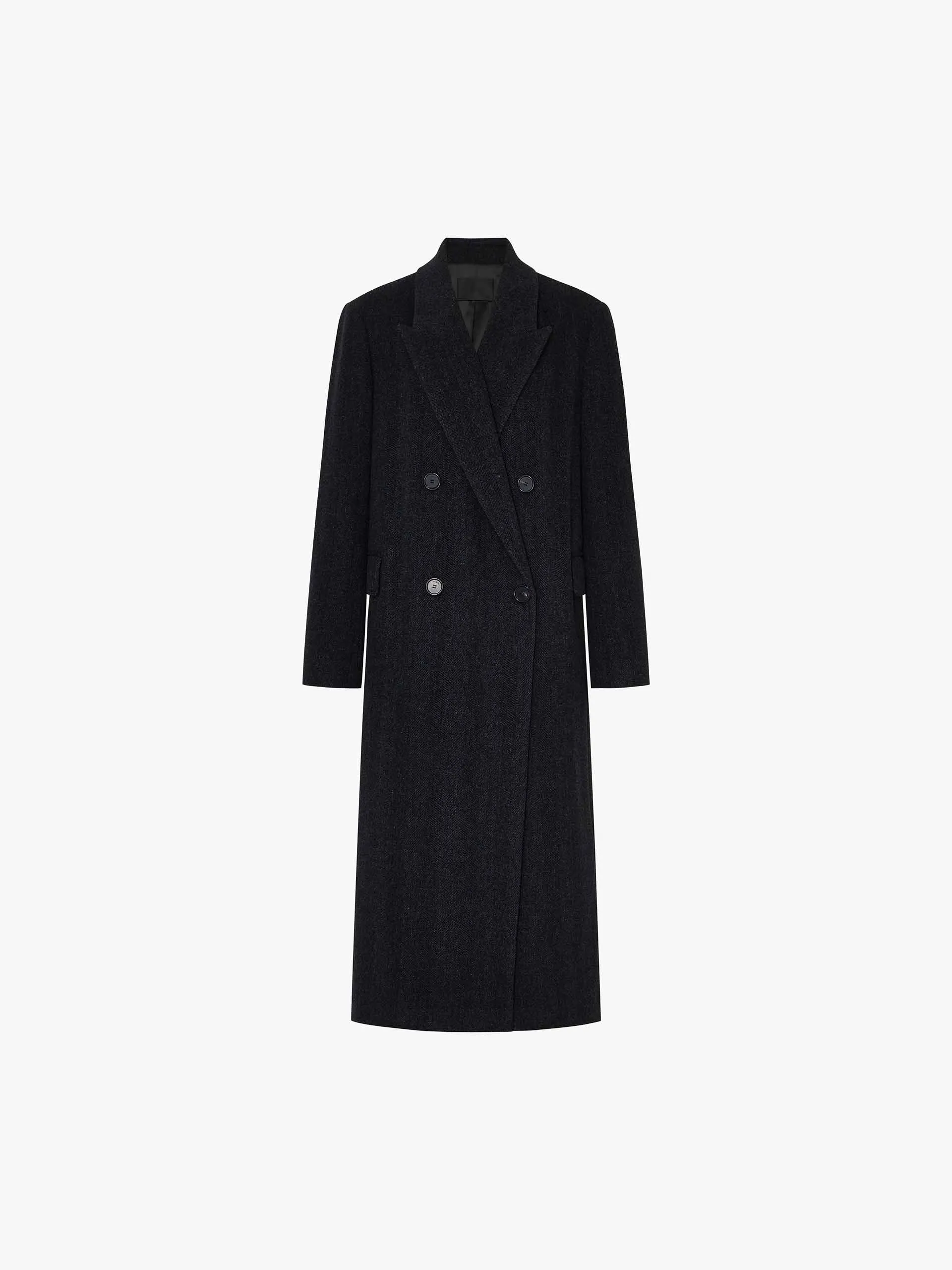 Longline Wool Blend Coat sold by Mo&Co product image thumbnail 5