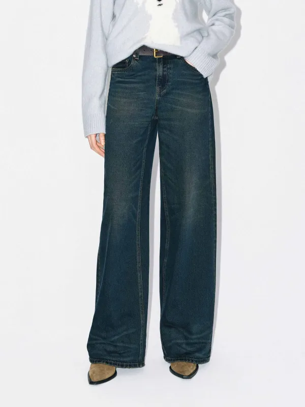 Straight Faded Blue Jeans sold by Mo&Co