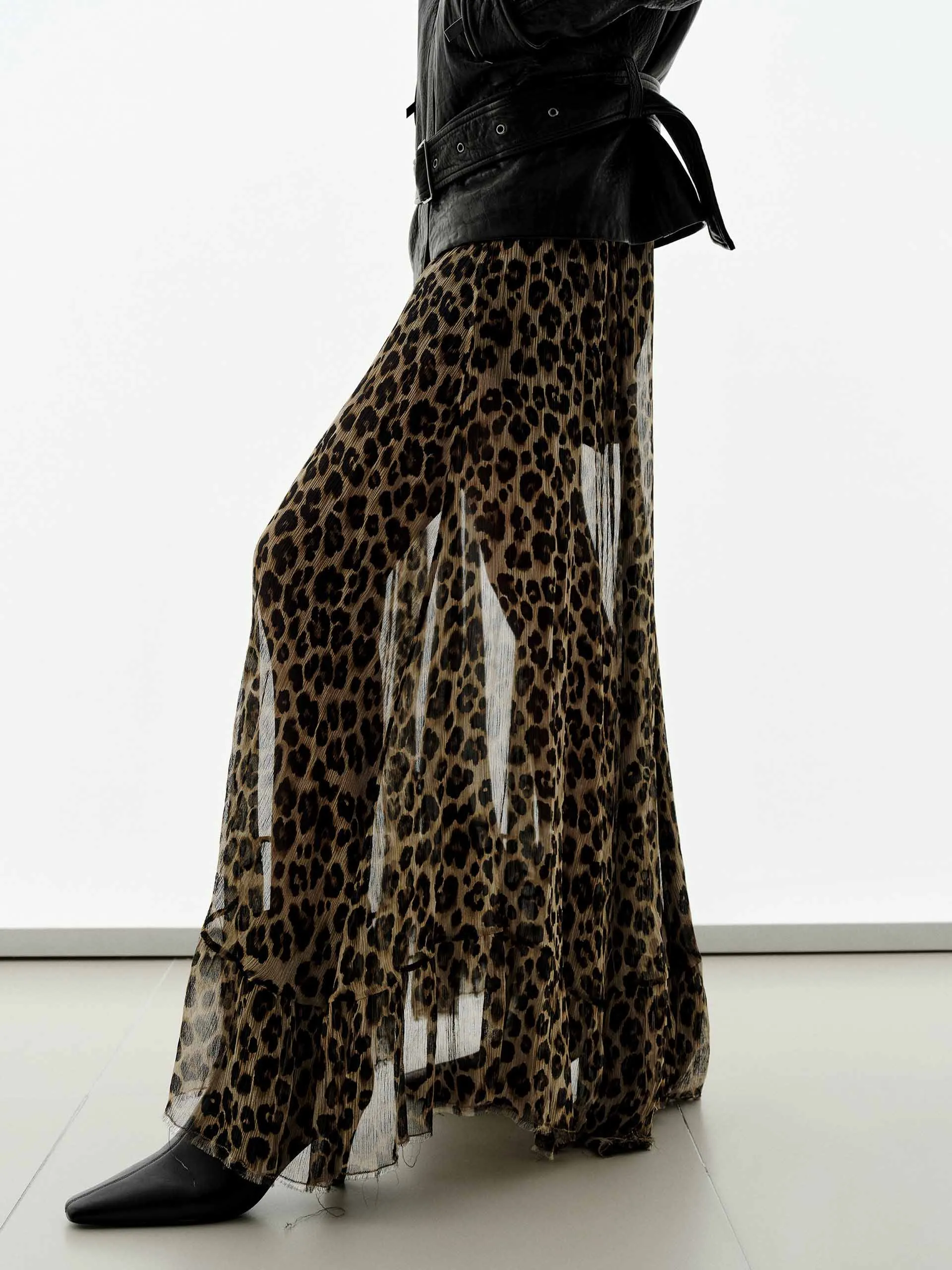 Leopard Print Pure Silk Skirt sold by Mo&Co product image thumbnail 3