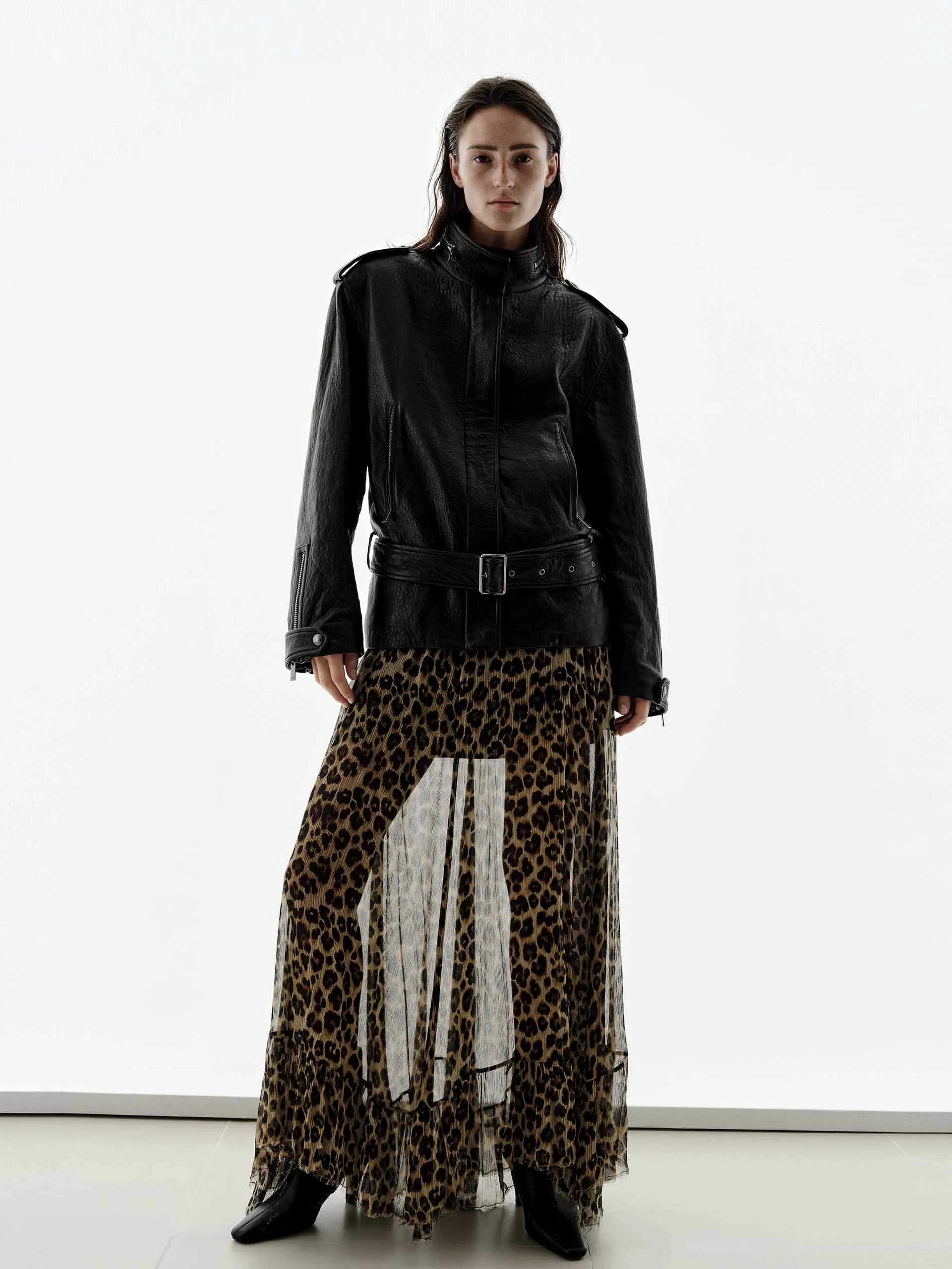 Leopard Print Pure Silk Skirt sold by Mo&Co product image thumbnail 2