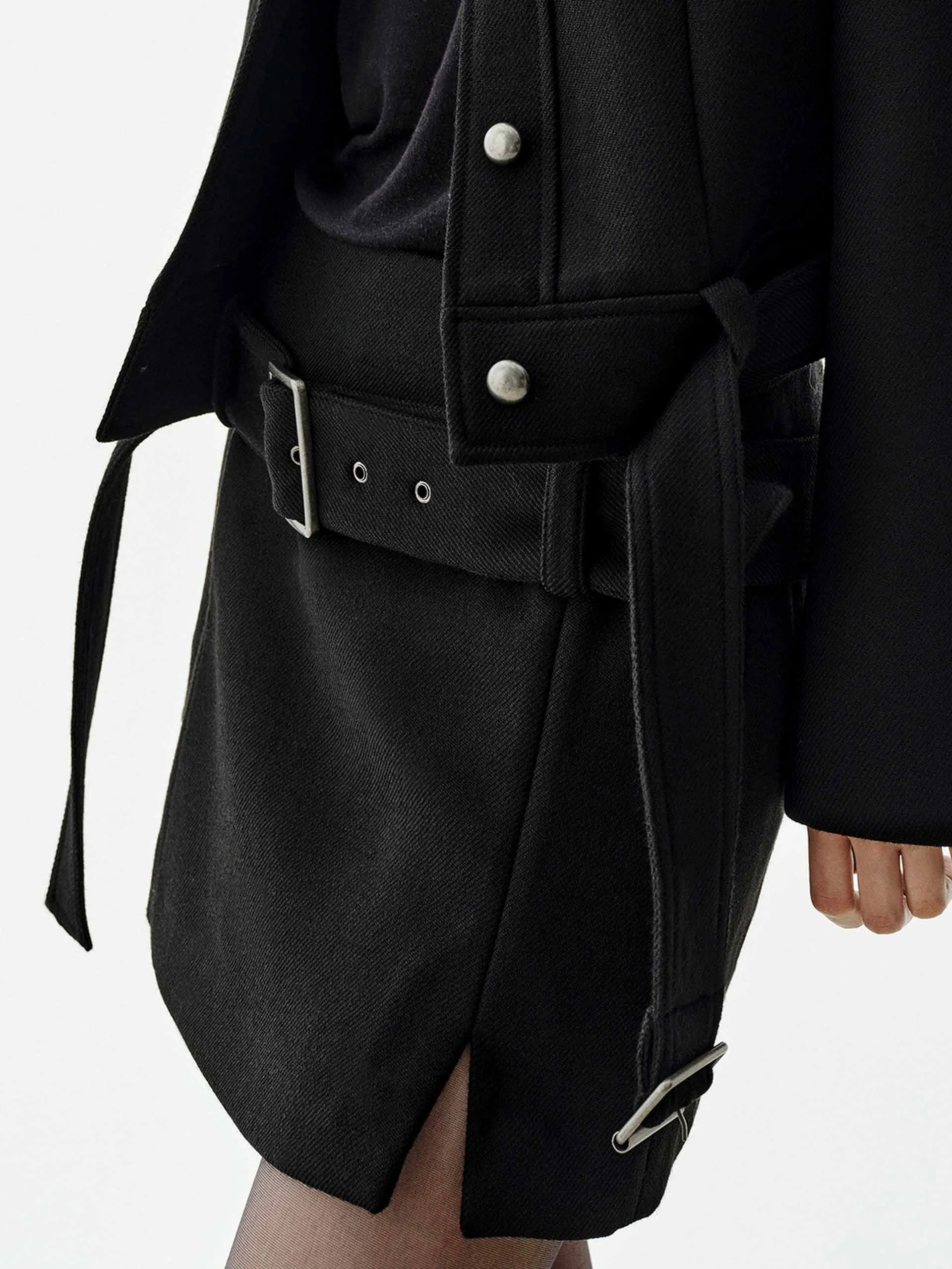 Side Slit Mini Wool Skirt sold by Mo&Co product image thumbnail 5