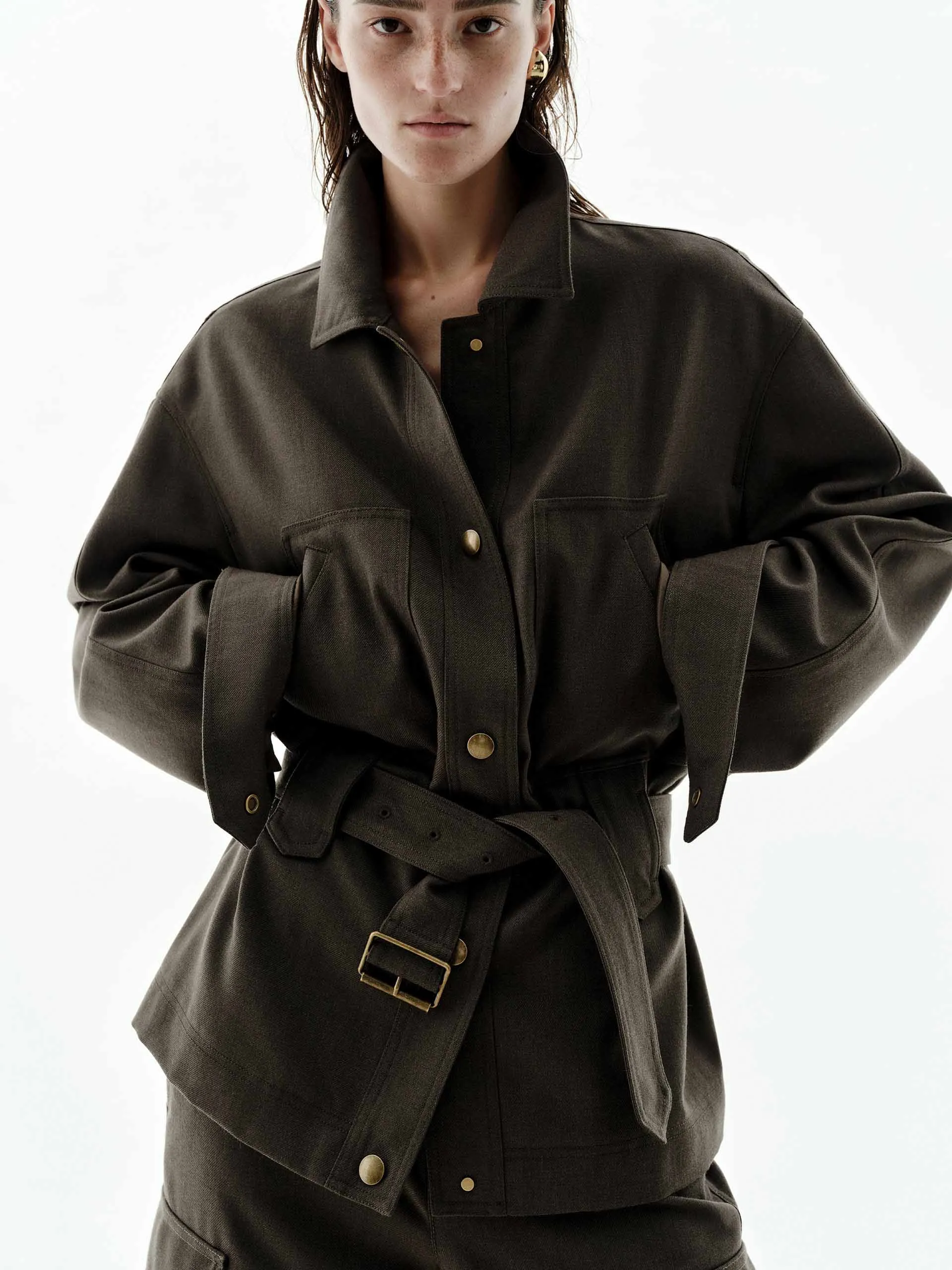 With Belt Wool Jacket sold by Mo&Co product image thumbnail 3