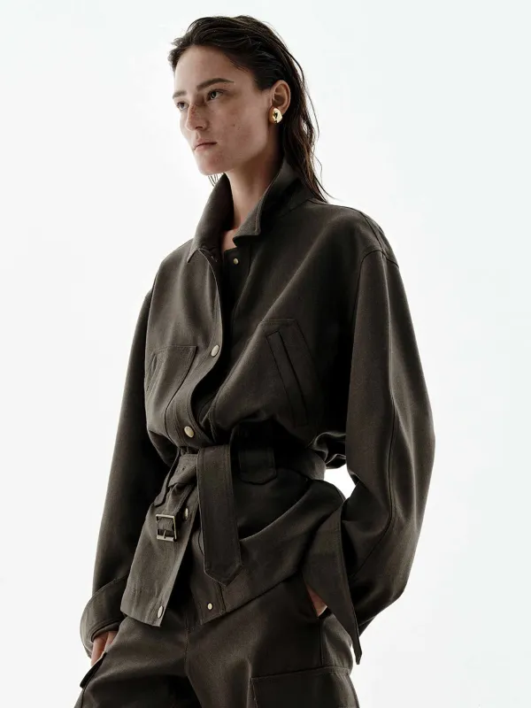 With Belt Wool Jacket sold by Mo&Co