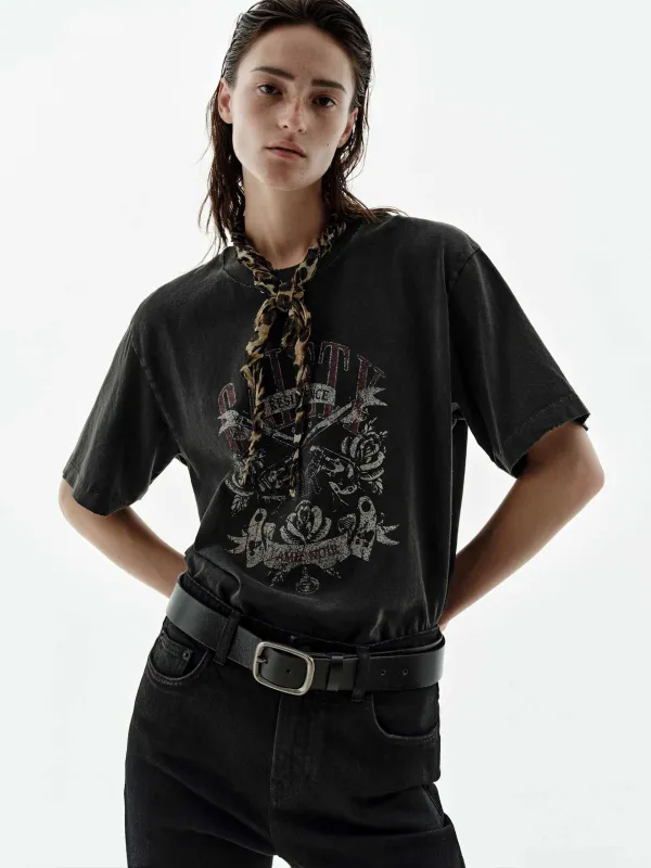 Faded Pattern Distressed T-shirt sold by Mo&Co