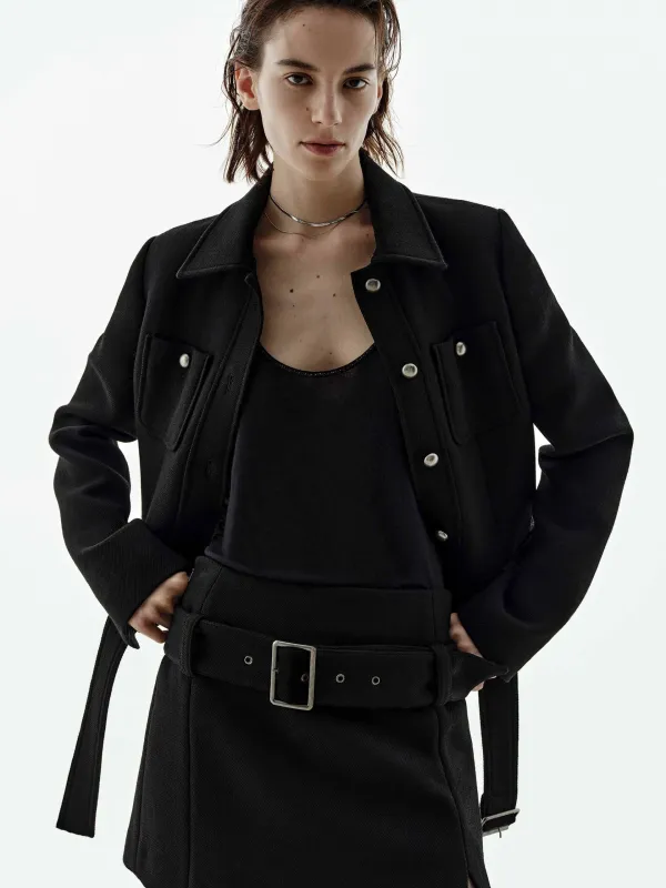 Cropped Wool Blend Jacket sold by Mo&Co