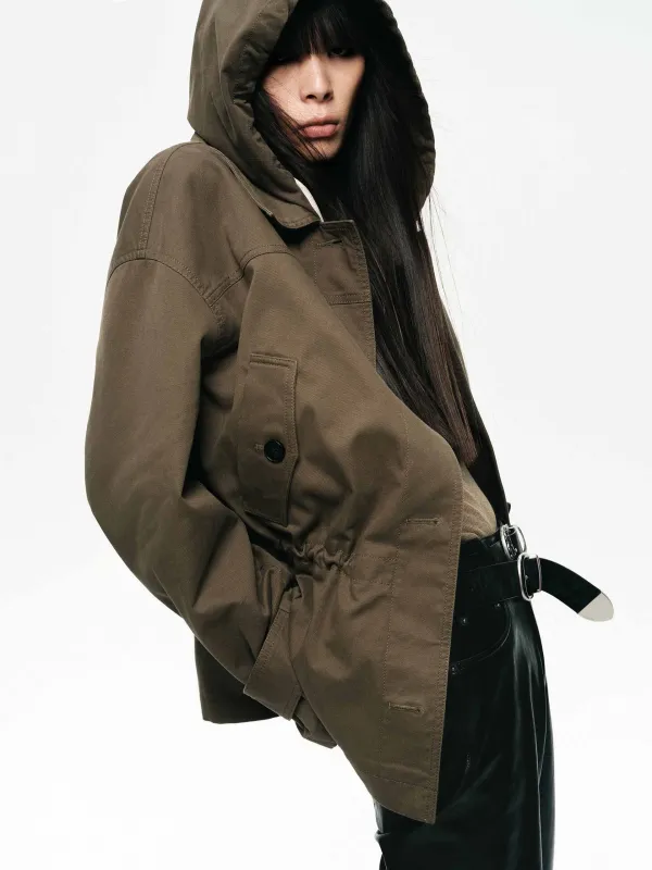 Cotton Blend Hooded Coat sold by Mo&Co