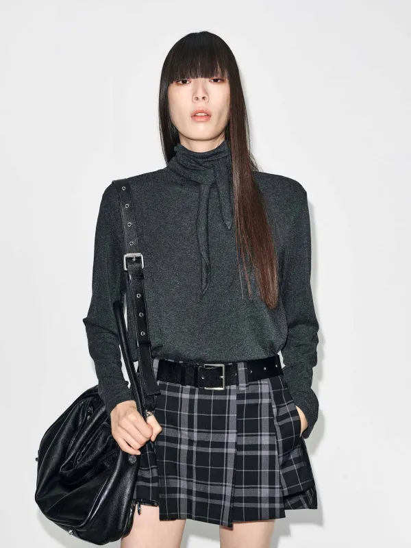 Tie Detail Turtleneck Blouse sold by Mo&Co