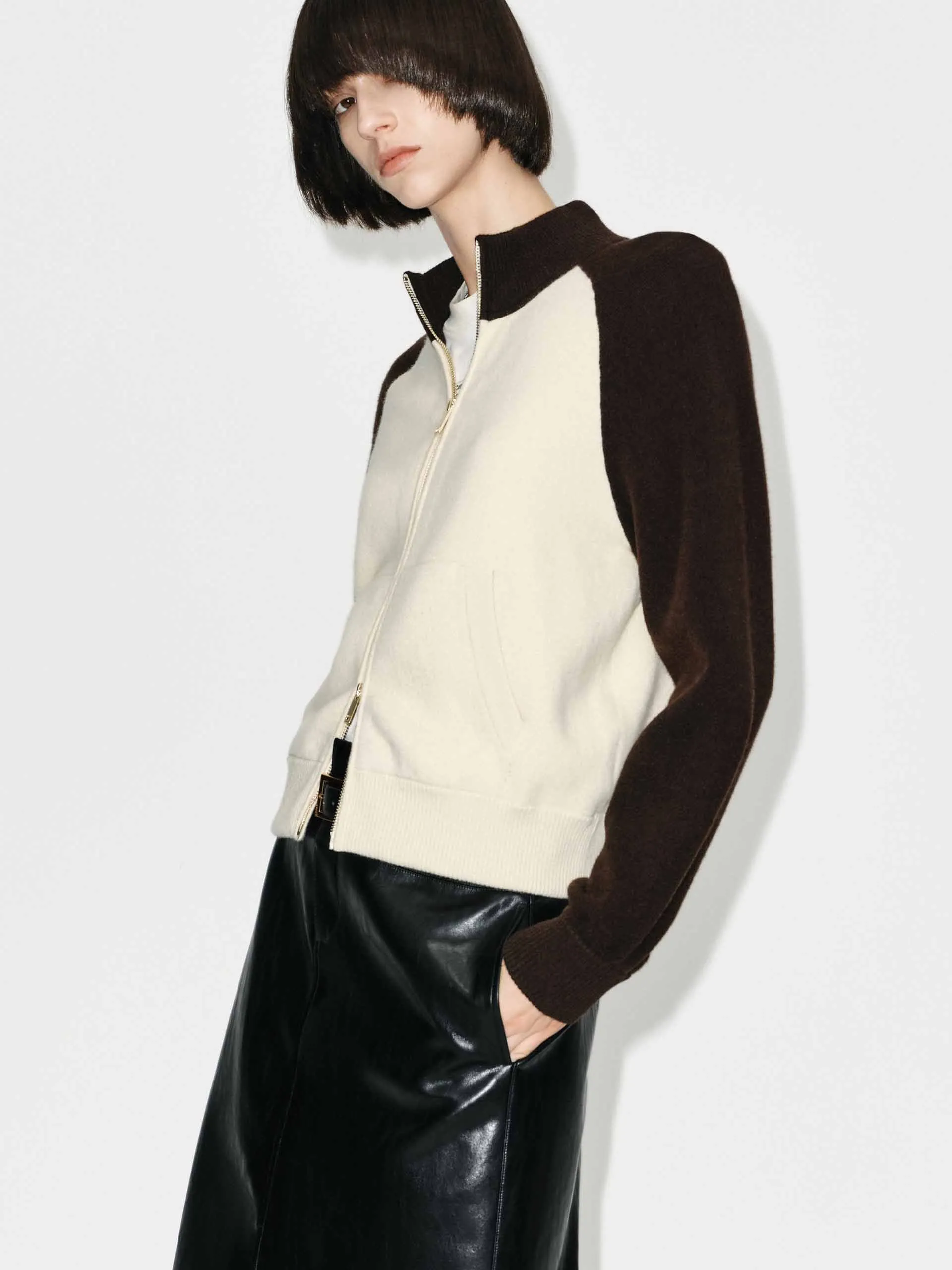 Contrast Wool Blend Cardigan sold by Mo&Co product image thumbnail 3