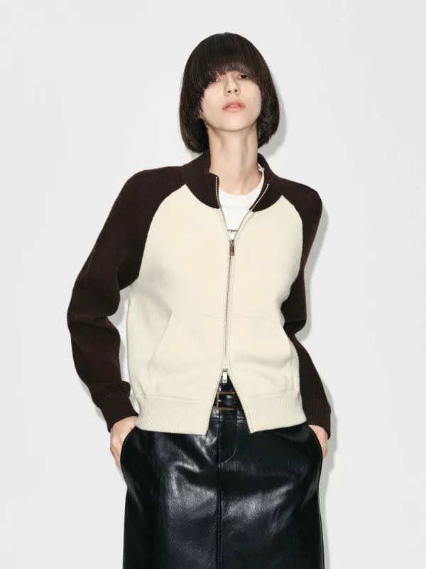 Contrast Wool Blend Cardigan sold by Mo&Co