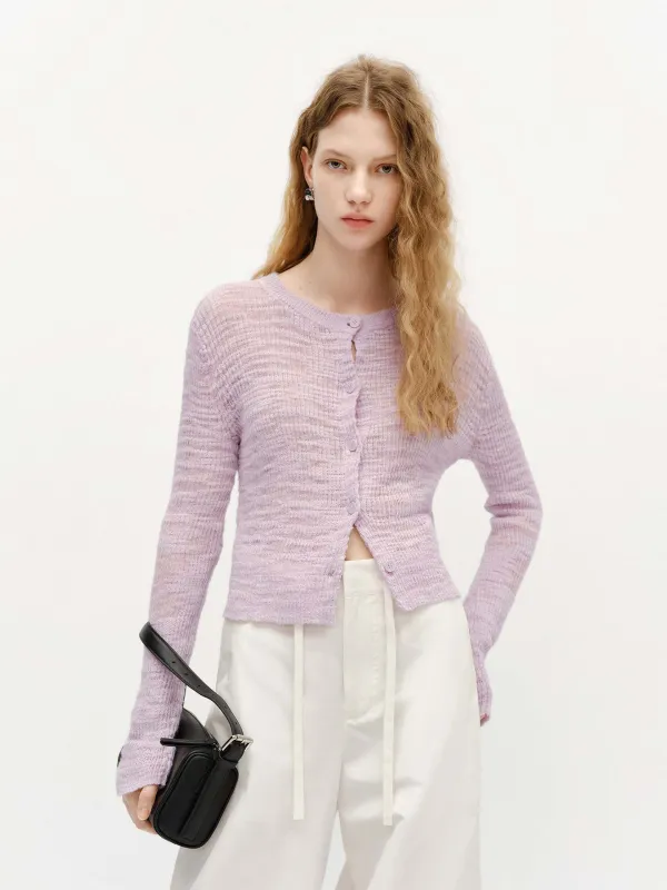 Linen Blend Textured Cardigan sold by Mo&Co