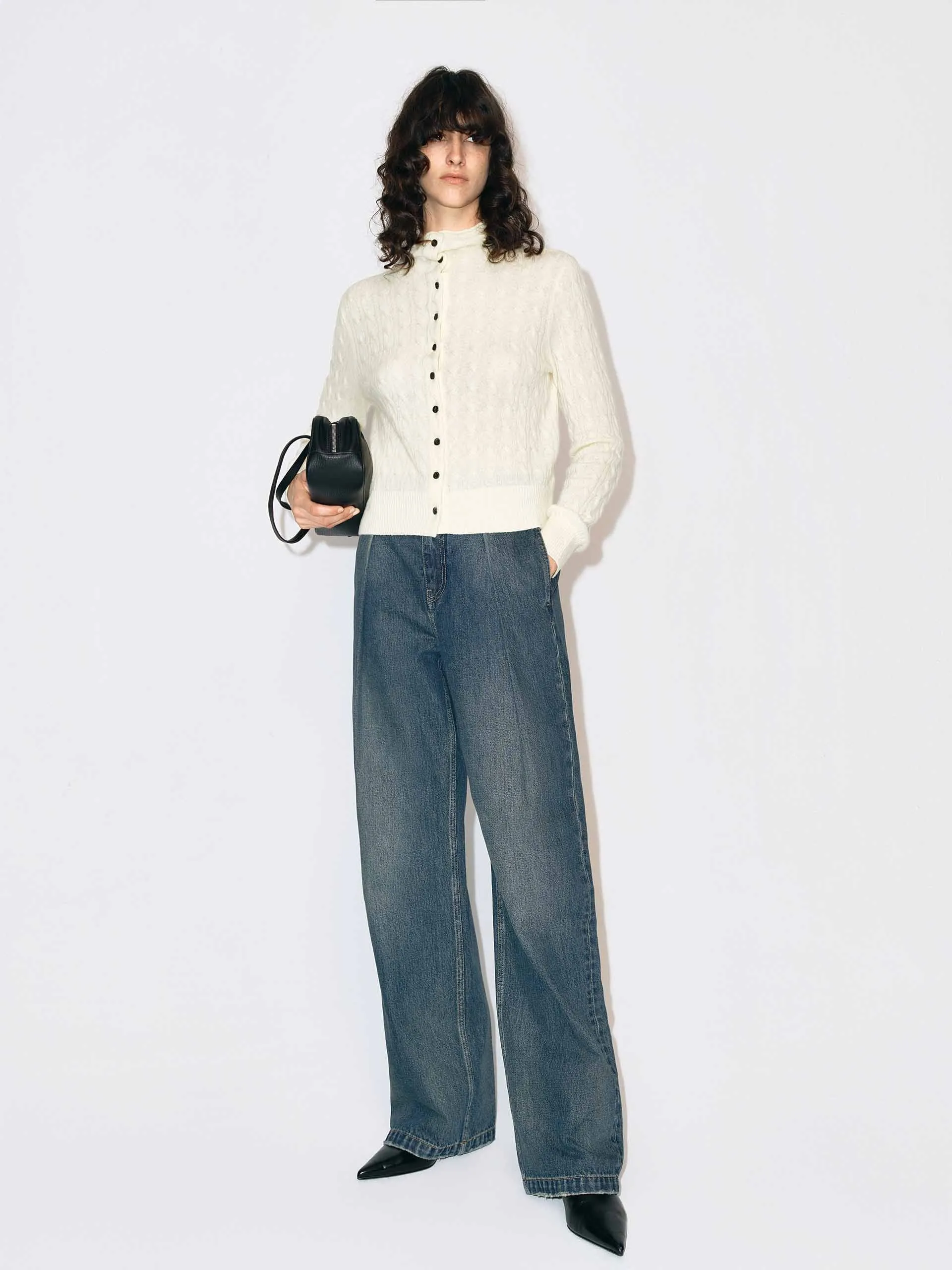 Cotton Pleated Blue Jeans sold by Mo&Co product image thumbnail 2