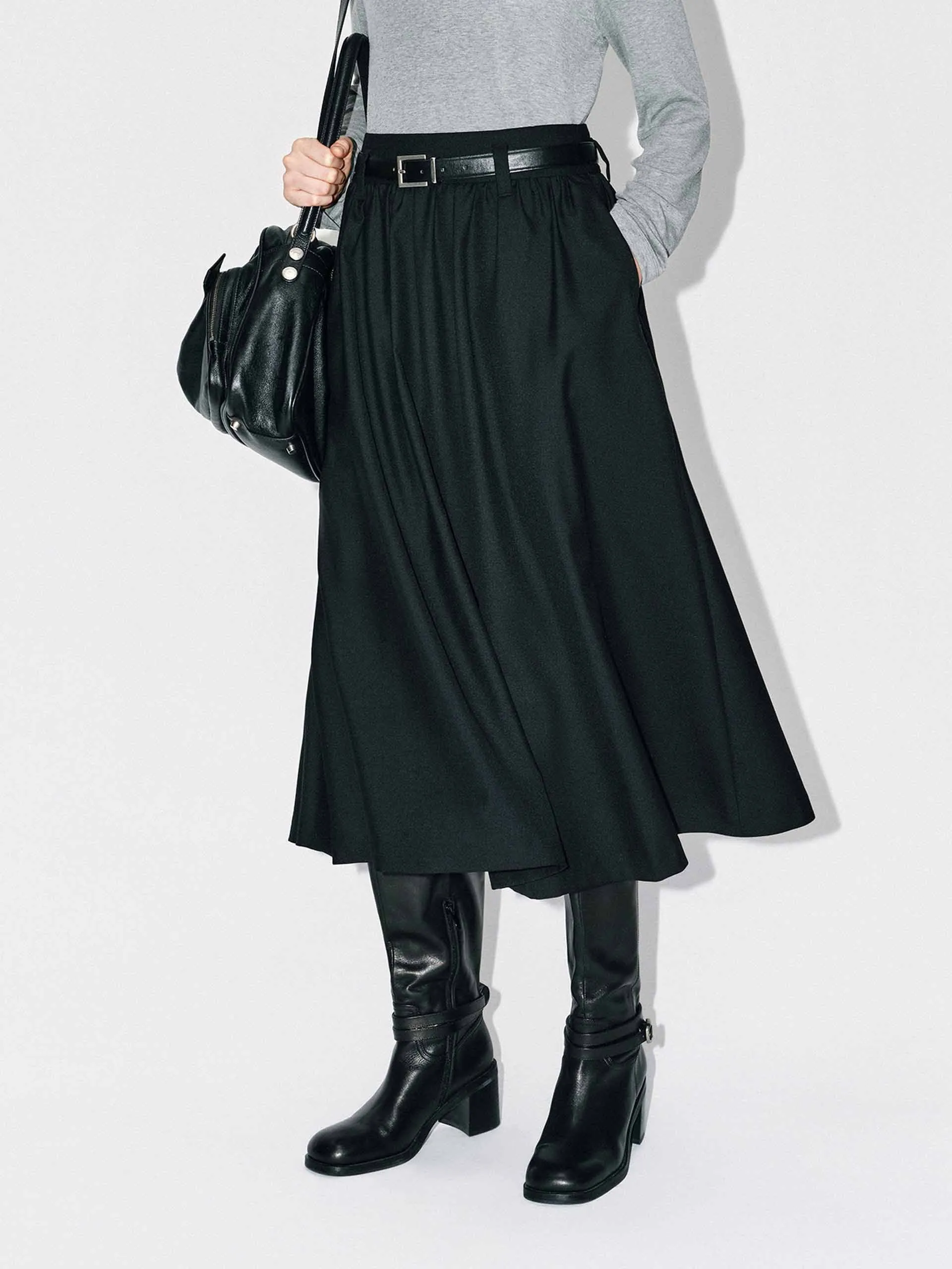 Included Belt Pleated Skirt sold by Mo&Co