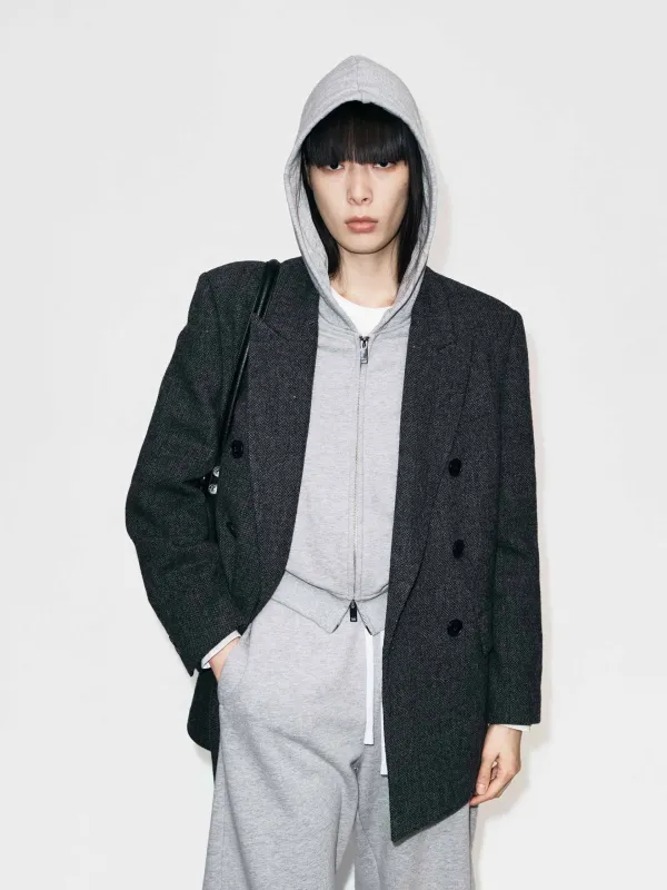 Sequin Detail Wool Blazer sold by Mo&Co